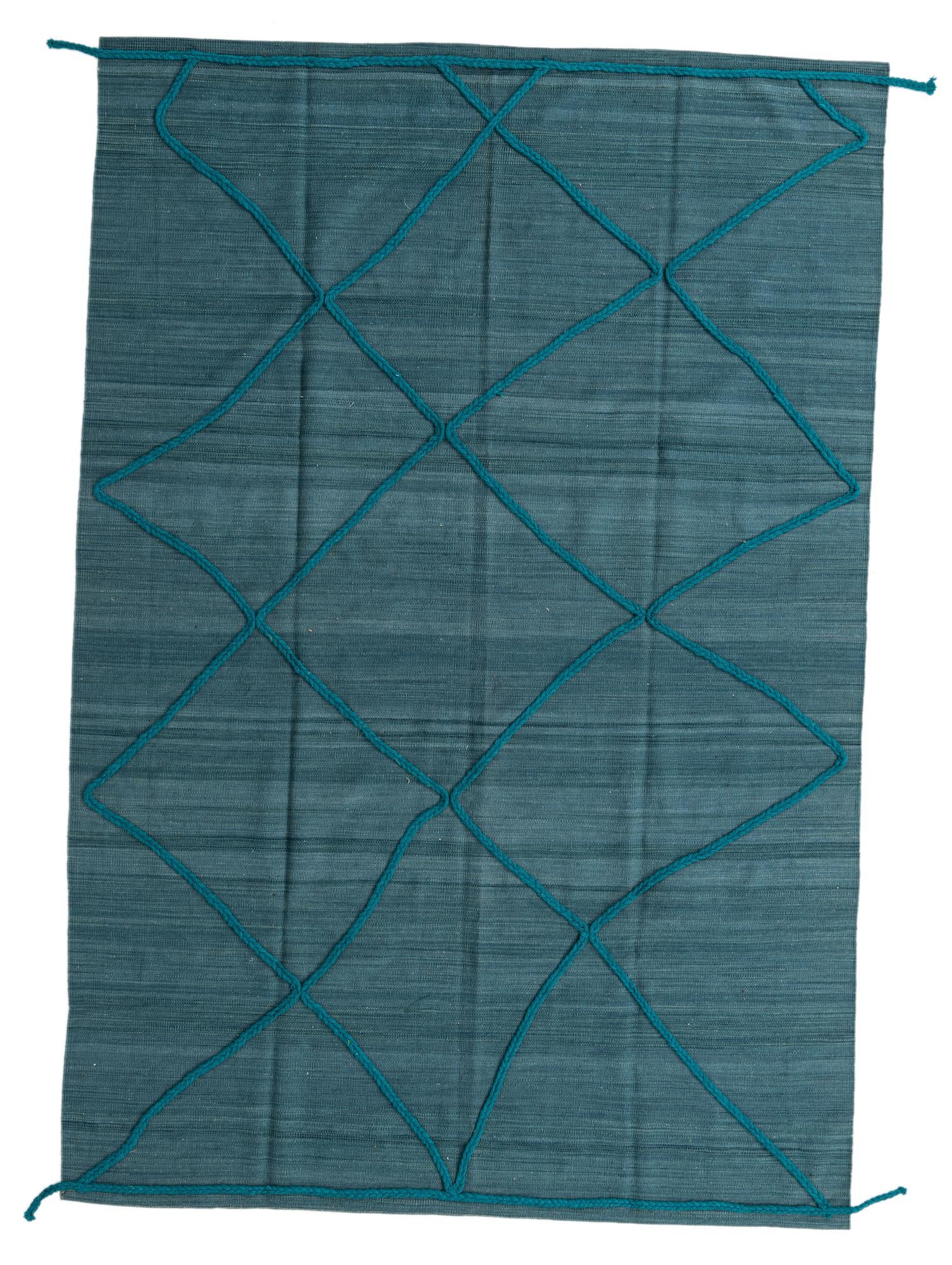 6' 7 x 9' 9 Hand Knotted Moroccan Wool Rug