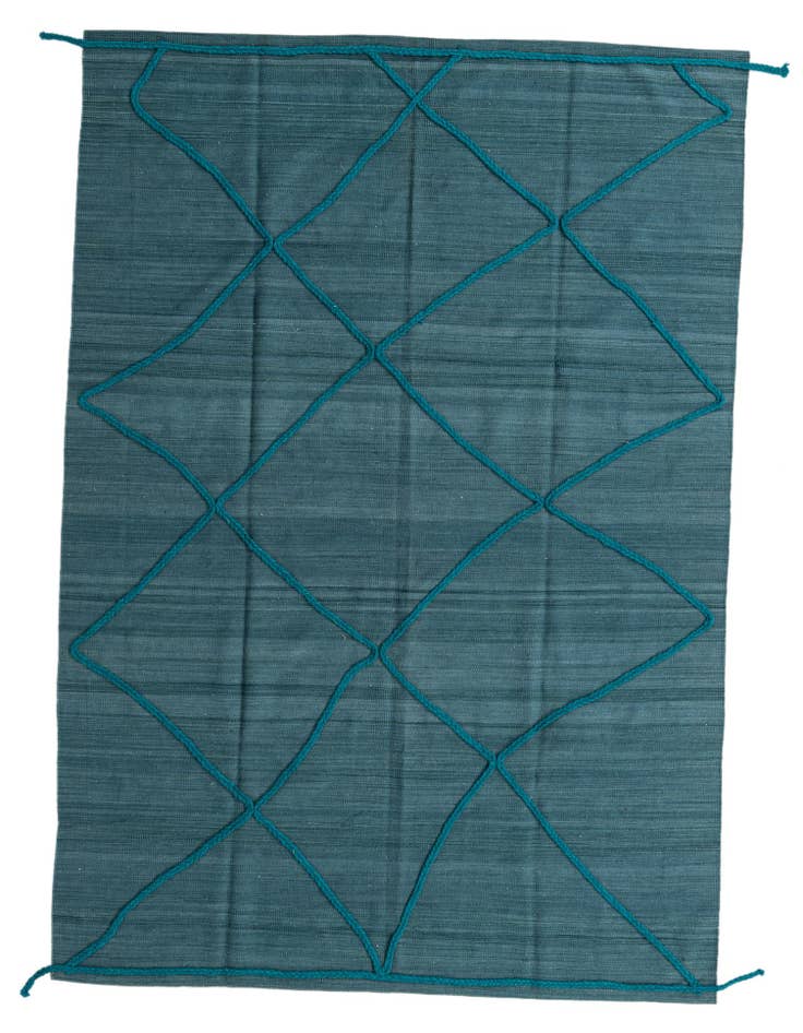Detail image of 6' 7 x 9' 9 Hand Knotted Moroccan Wool Rug