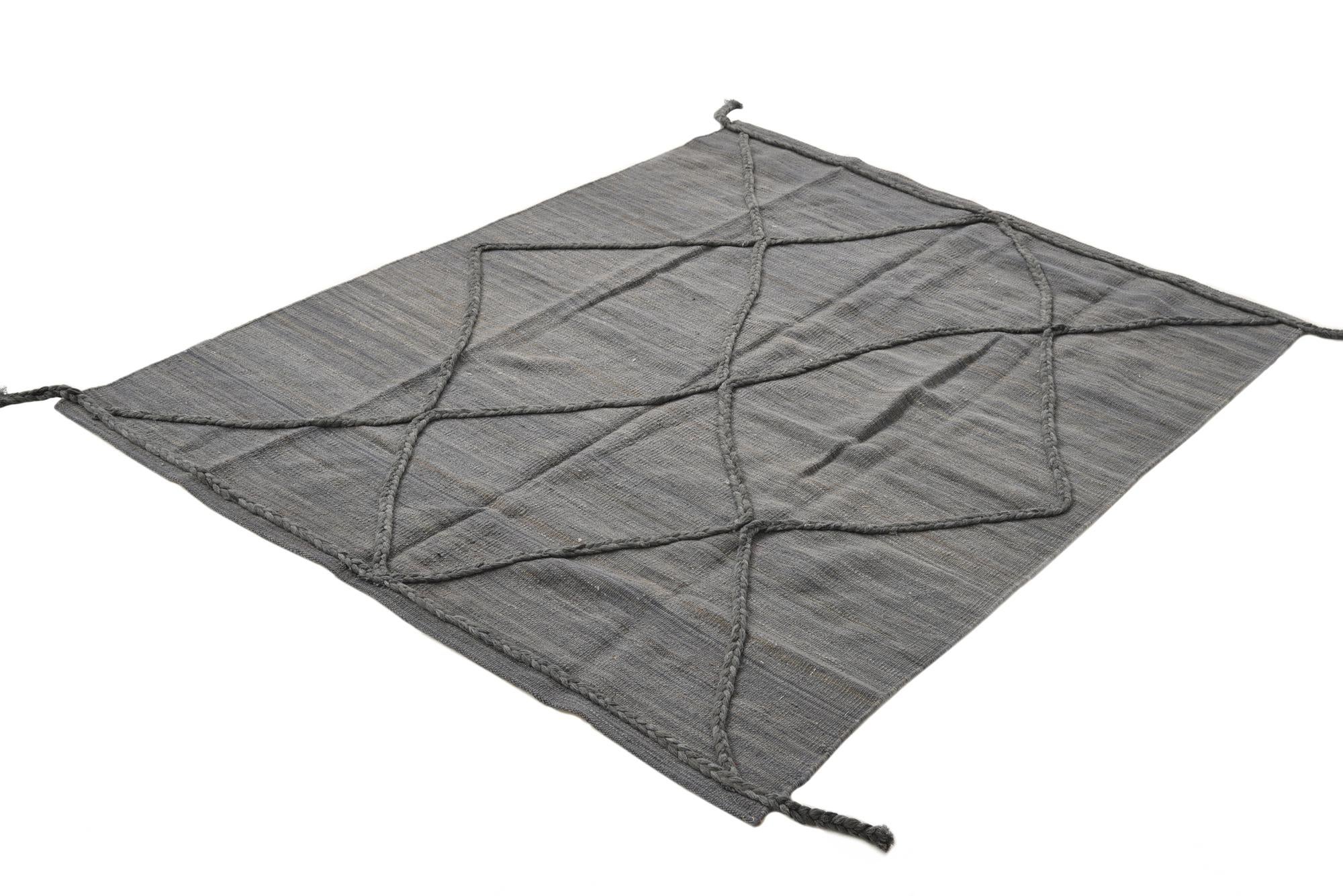 4' 3 x 5' 8 Hand Knotted Moroccan Wool Rug
