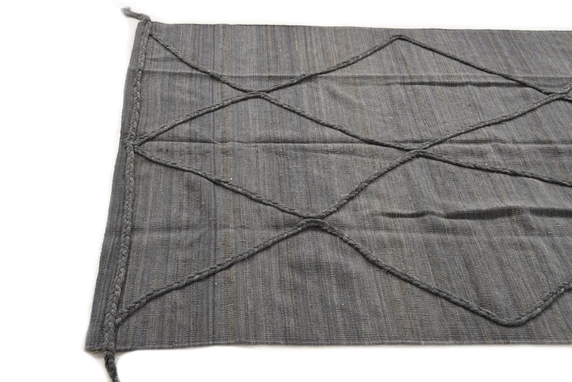 4' 3 x 5' 8 Hand Knotted Moroccan Wool Rug