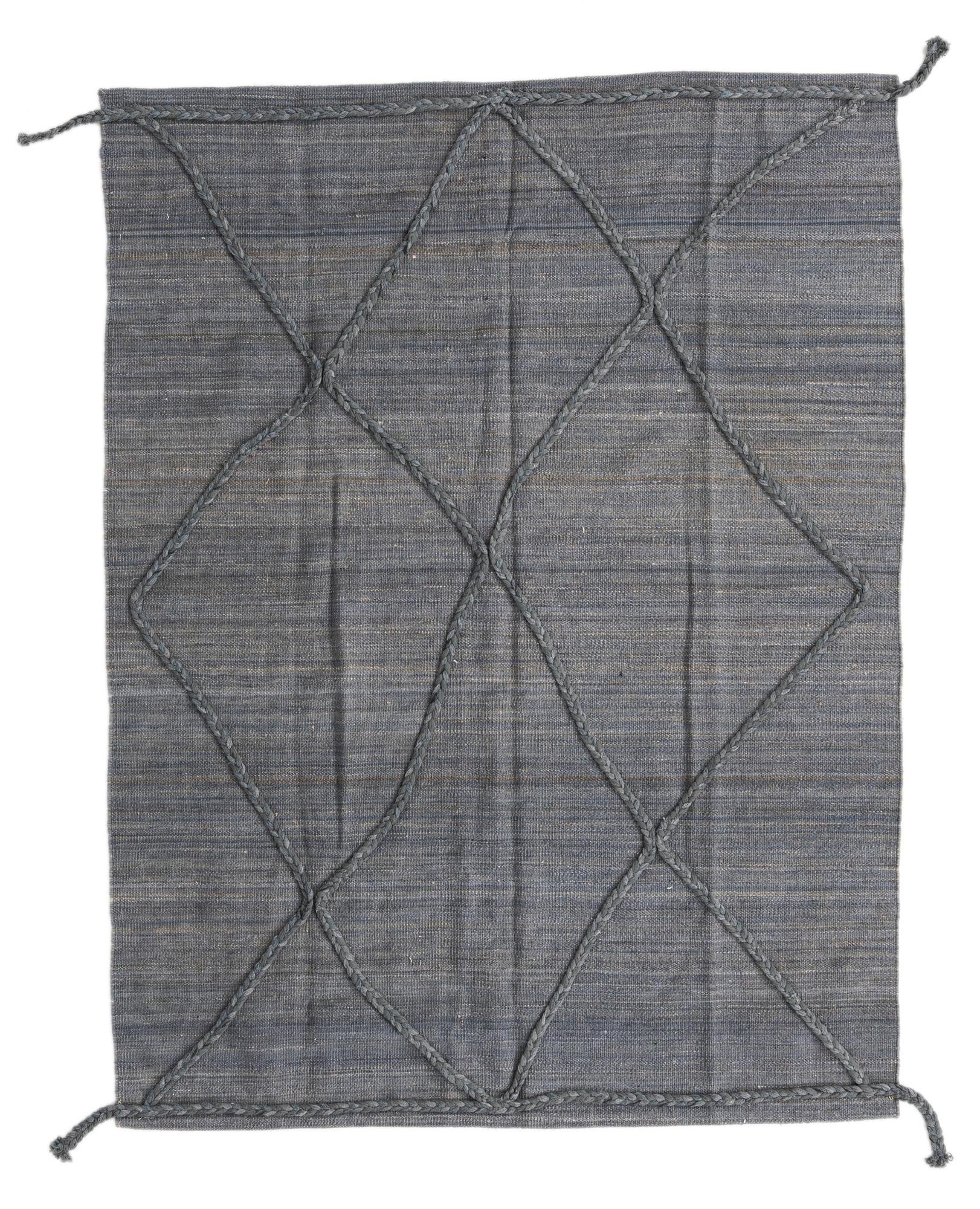 4' 3 x 5' 8 Hand Knotted Moroccan Wool Rug