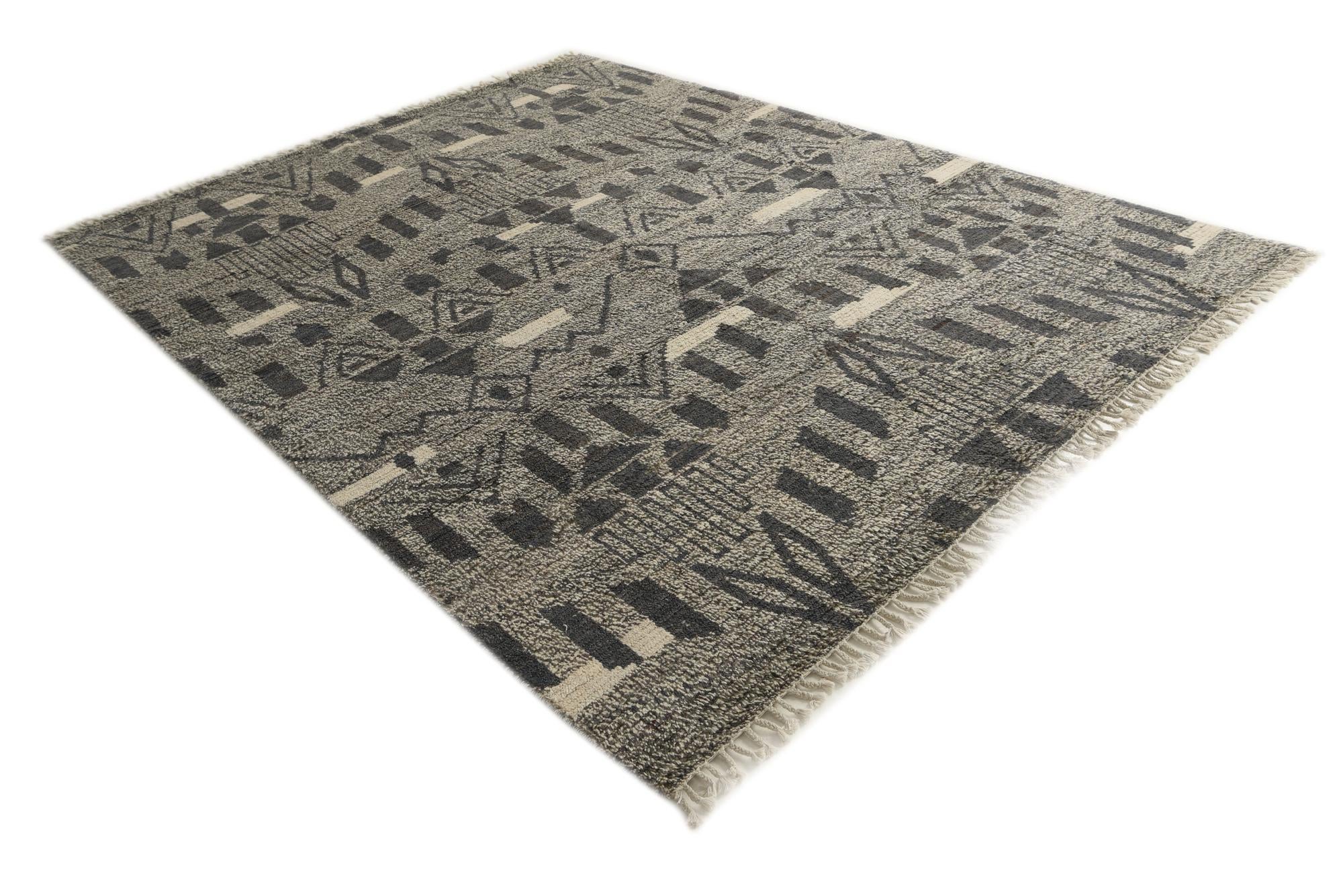 8' 1 x 10' 6 Hand Knotted Moroccan Wool Rug