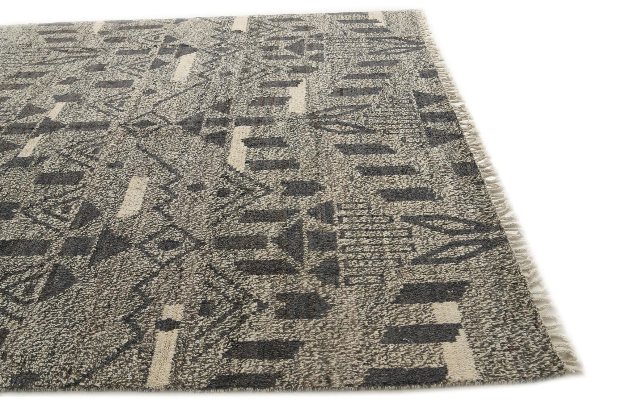 8' 1 x 10' 6 Hand Knotted Moroccan Wool Rug