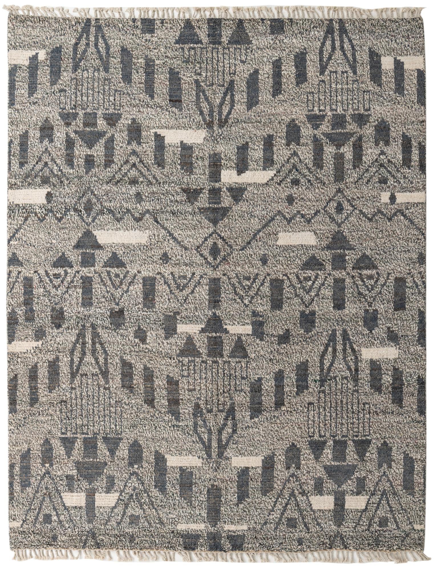 8' 1 x 10' 6 Hand Knotted Moroccan Wool Rug
