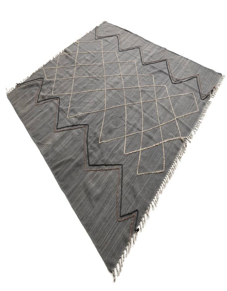 Detail image of 8' 10 x 10' Hand Knotted Moroccan Wool Rug