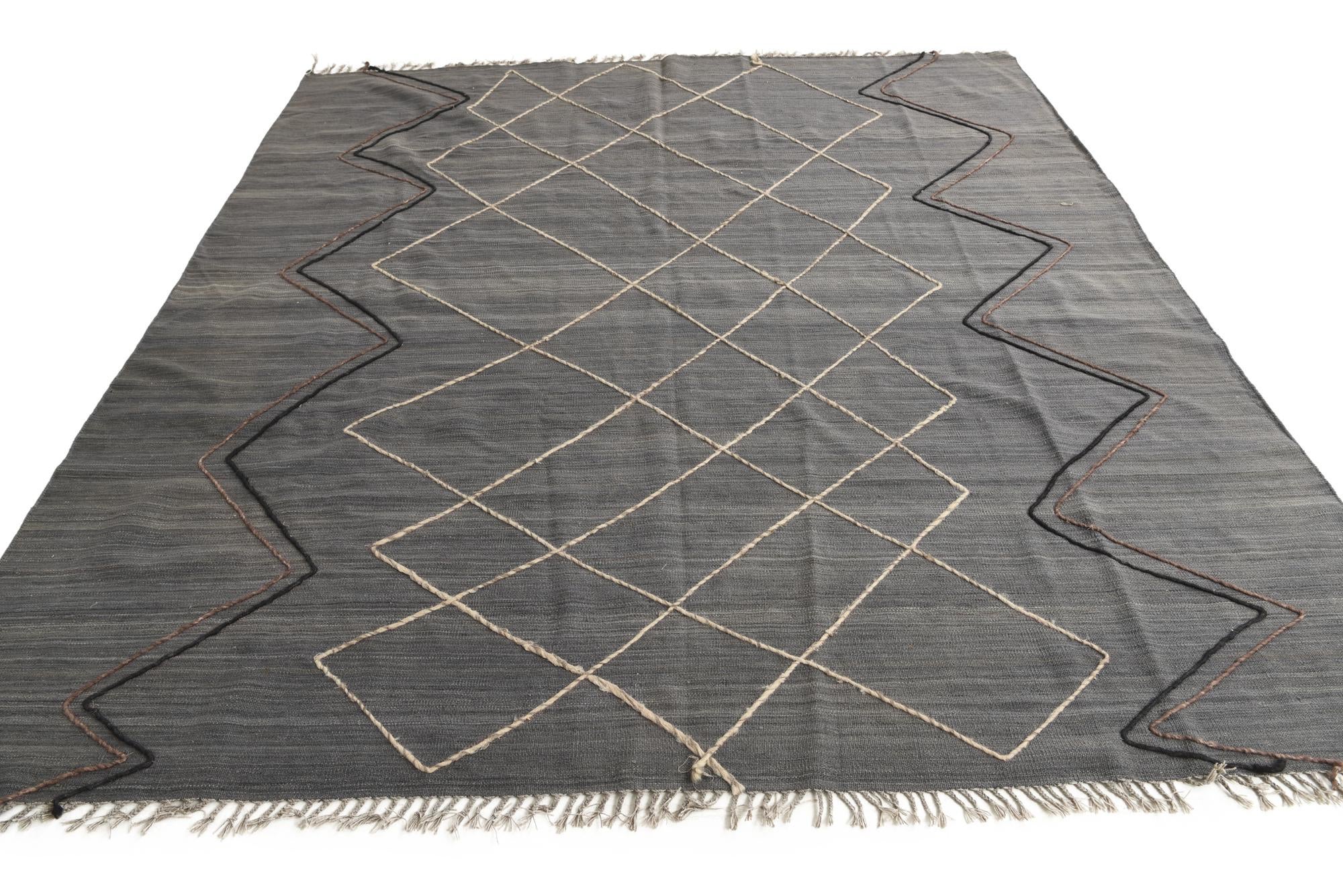 8' 10 x 10' Hand Knotted Moroccan Wool Rug