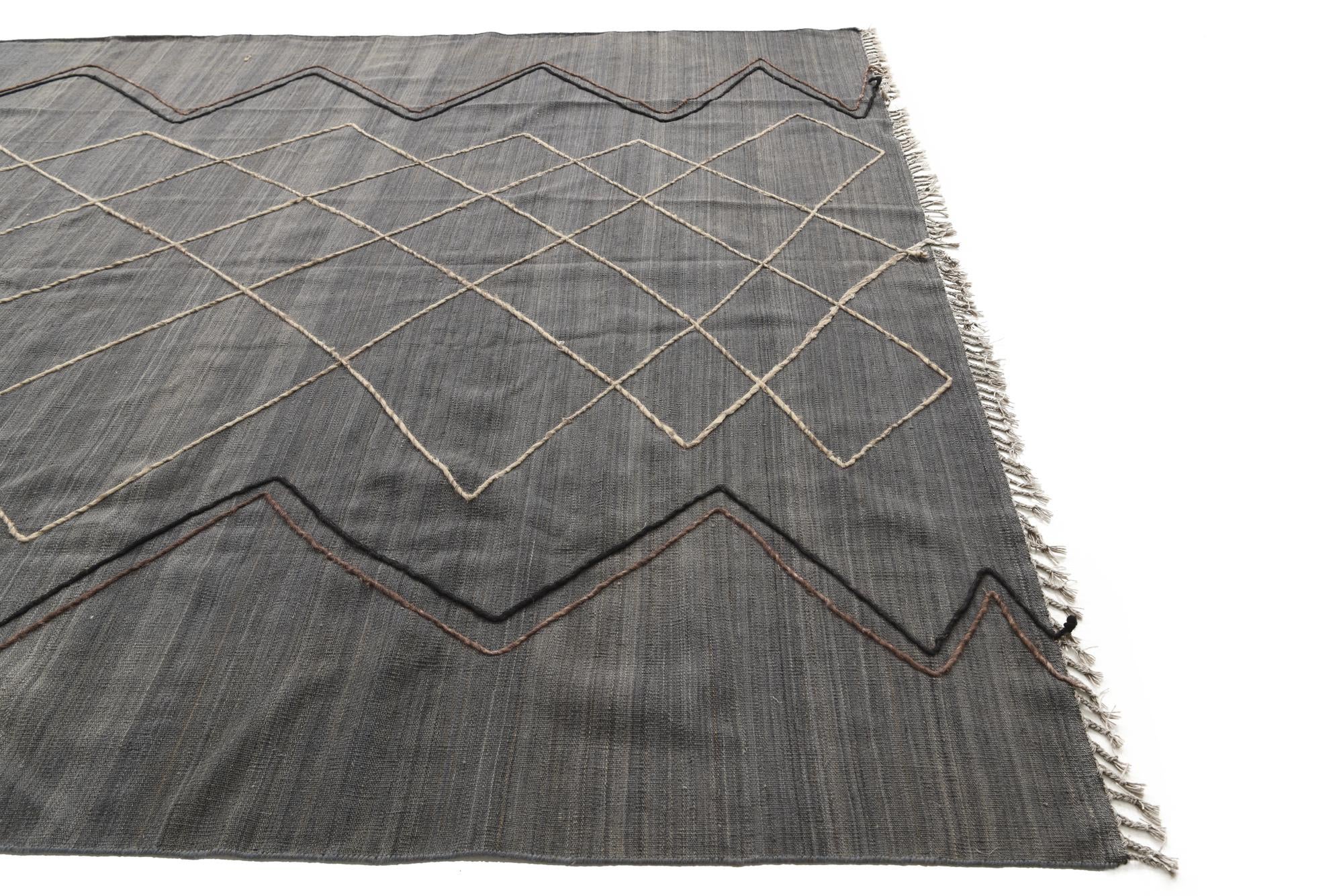 8' 10 x 10' Hand Knotted Moroccan Wool Rug
