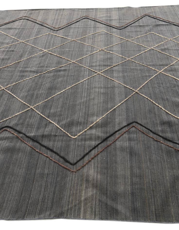 Detail image of 8' 10 x 10' Hand Knotted Moroccan Wool Rug