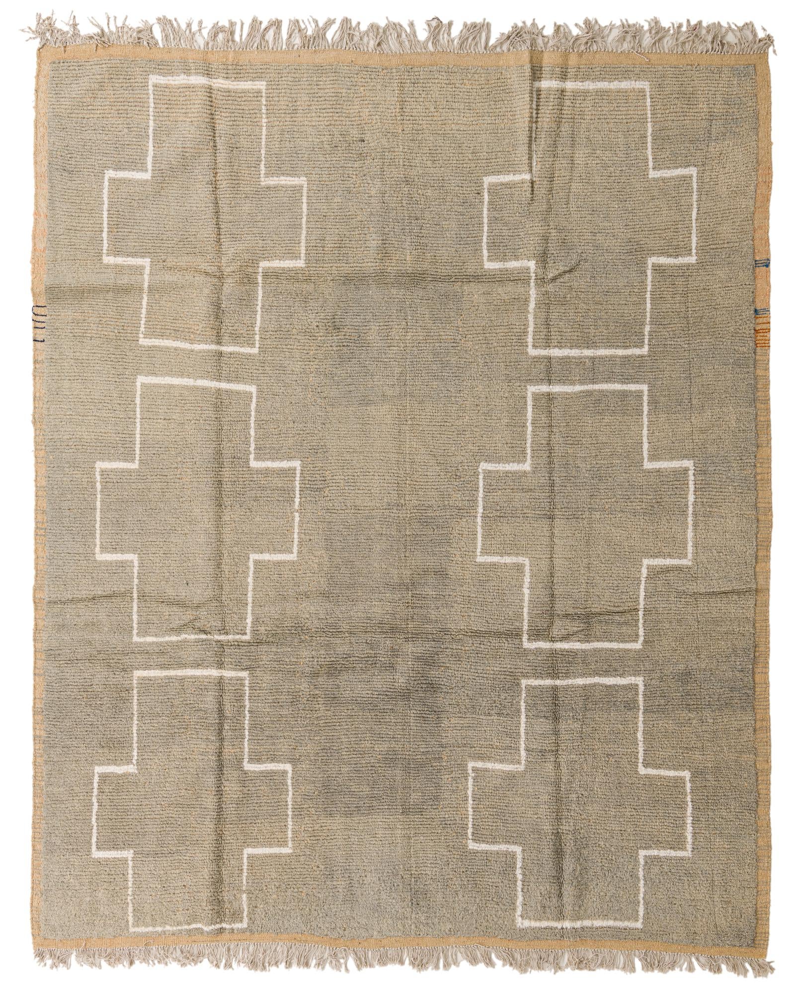 8' 6 x 10' 5 Hand Knotted Moroccan Wool Rug