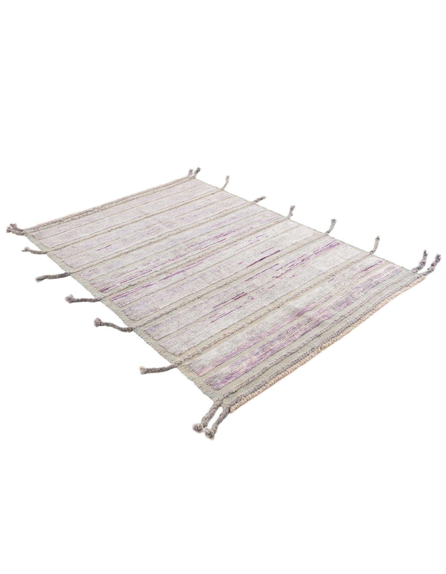 4' 3 x 6' 2 Hand Knotted Moroccan Wool Rug