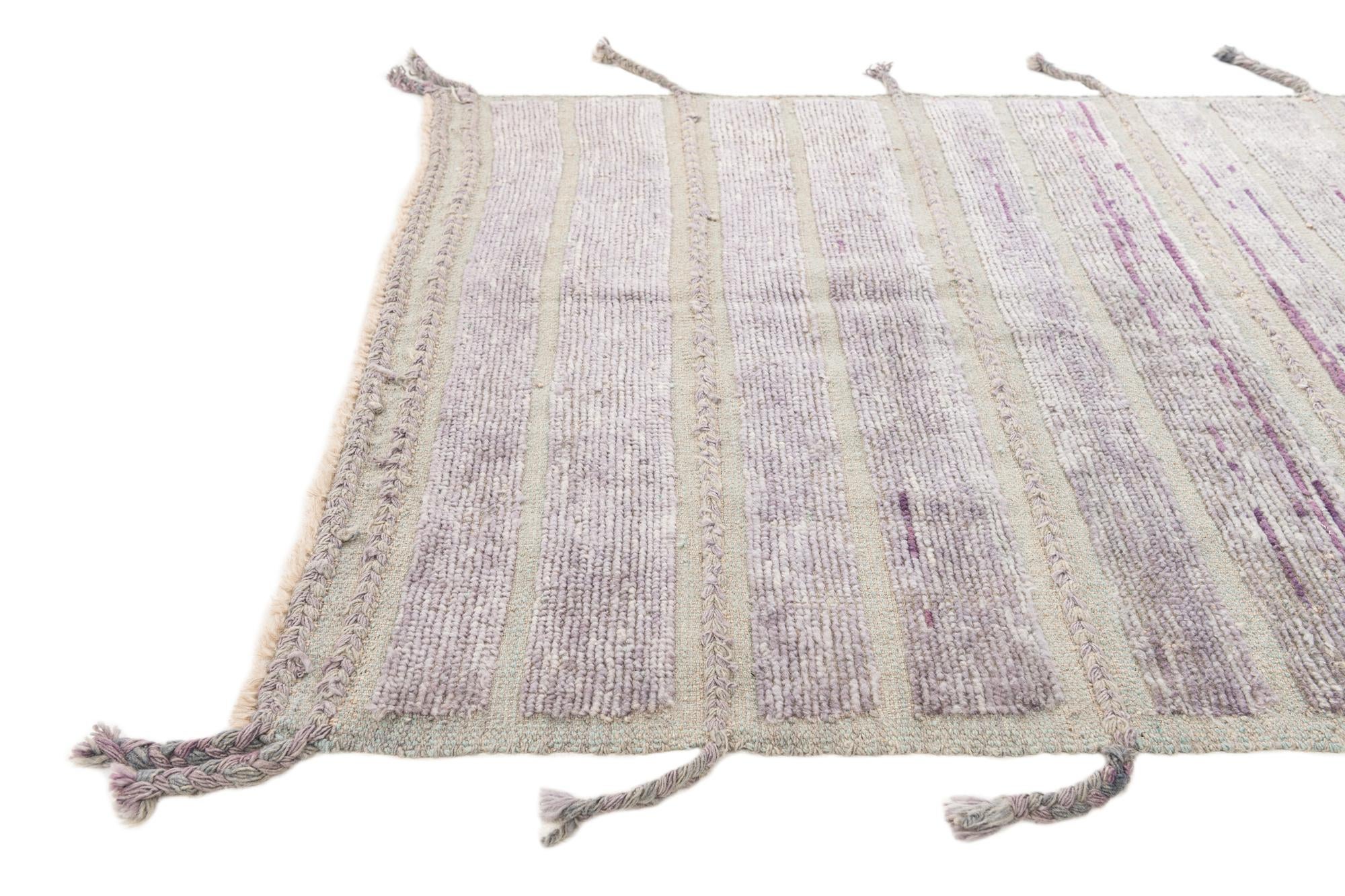 4' 3 x 6' 2 Hand Knotted Moroccan Wool Rug