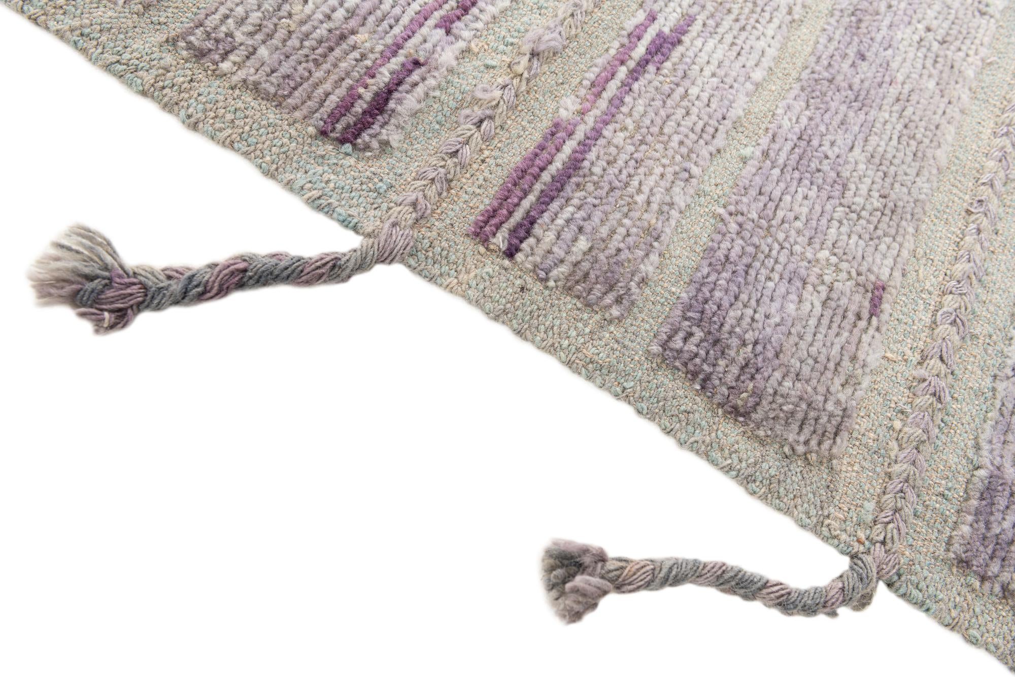 4' 3 x 6' 2 Hand Knotted Moroccan Wool Rug