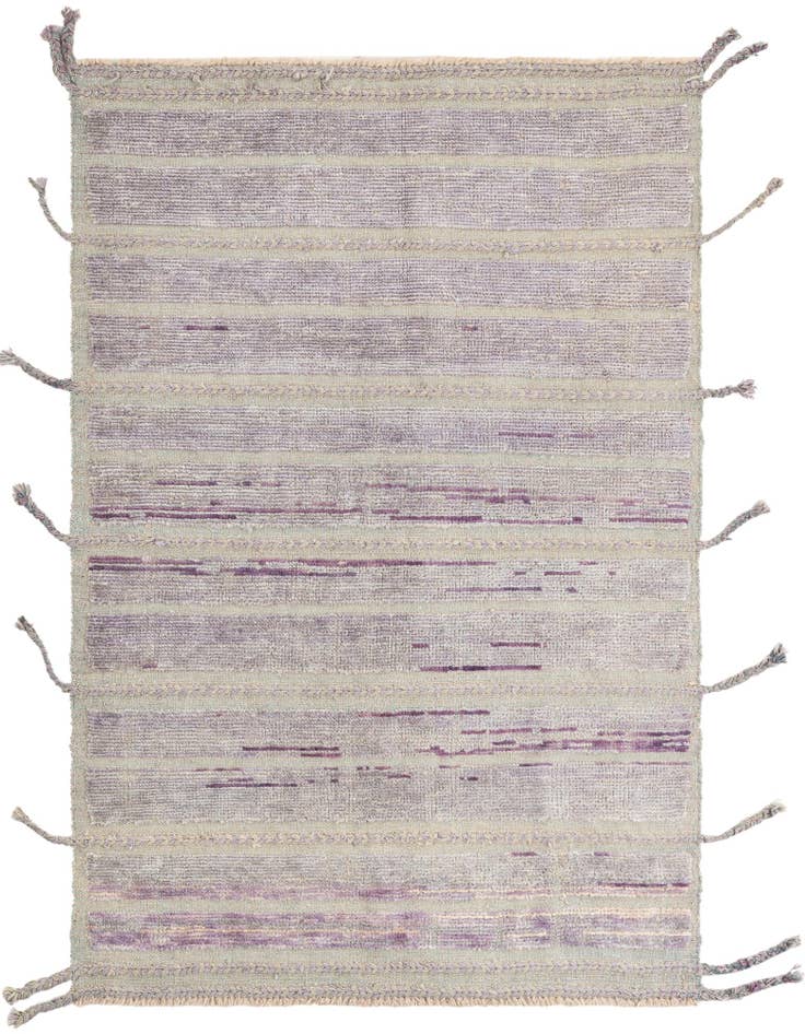 Detail image of 4' 3 x 6' 2 Hand Knotted Moroccan Wool Rug