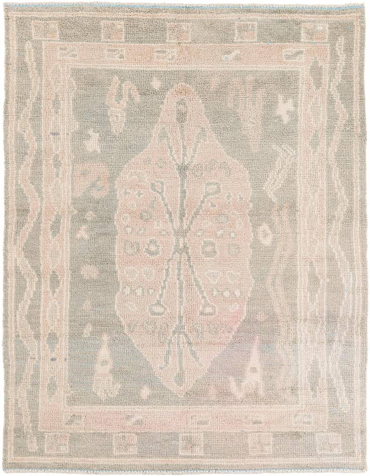 Detail image of 4' 10 x 8' Hand Knotted Moroccan Wool Rug