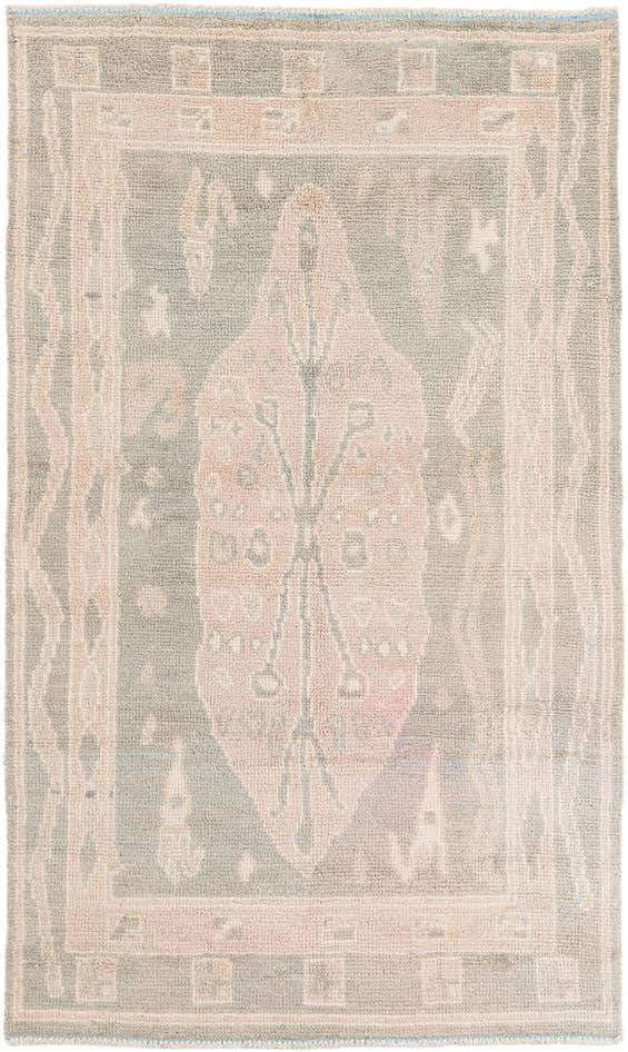 Detail image of 4' 10 x 8' Hand Knotted Moroccan Wool Rug