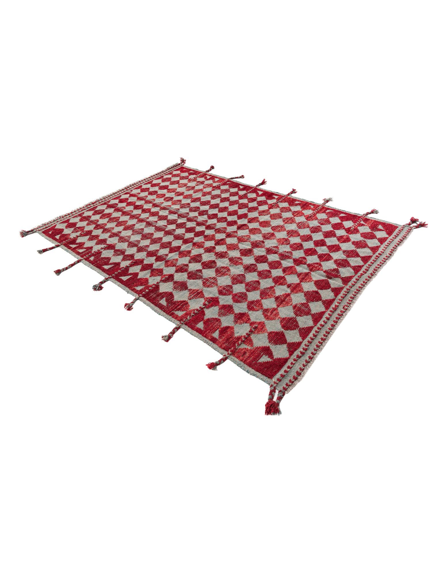 5' x 7' 4 Hand Knotted Moroccan Wool Rug