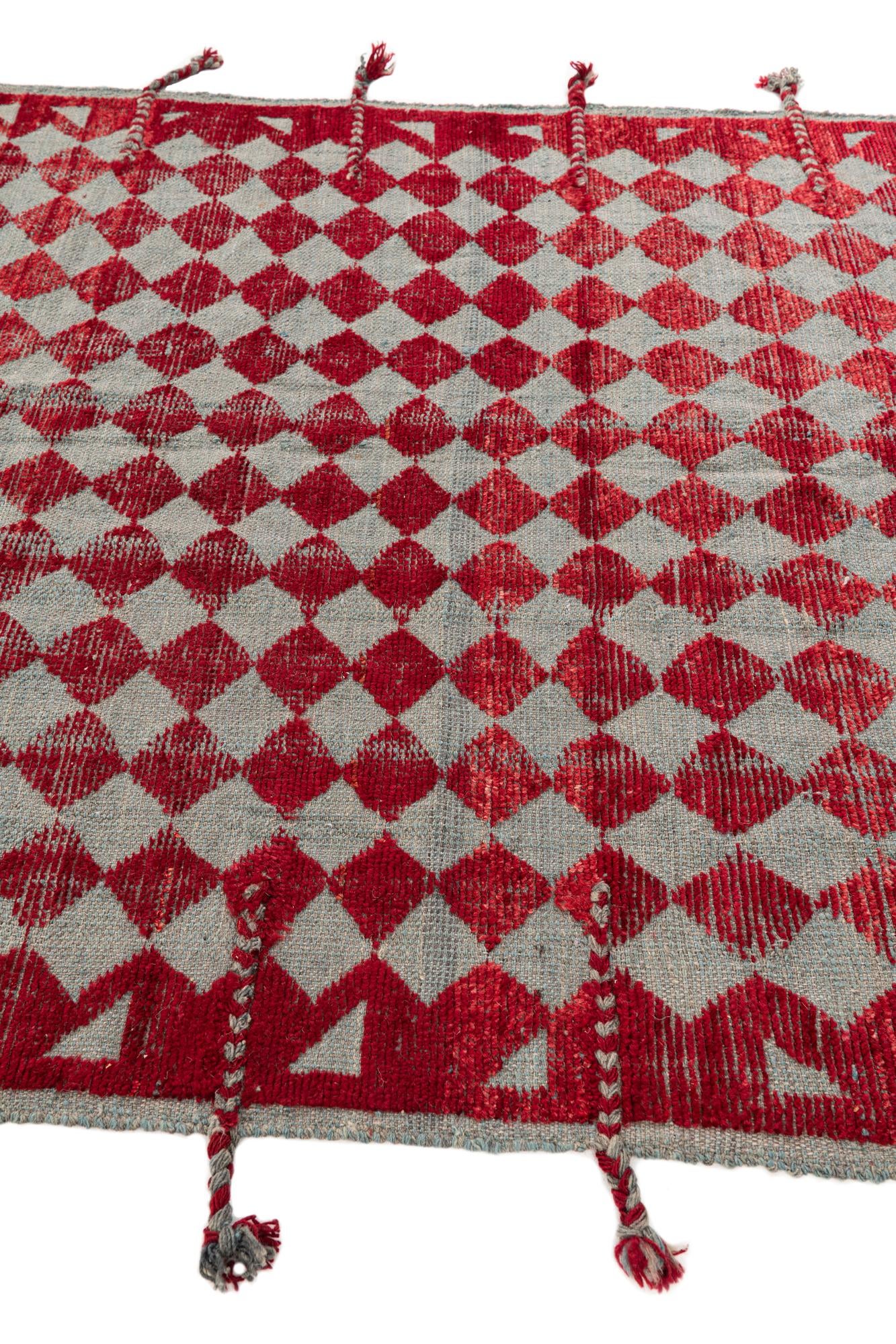 5' x 7' 4 Hand Knotted Moroccan Wool Rug