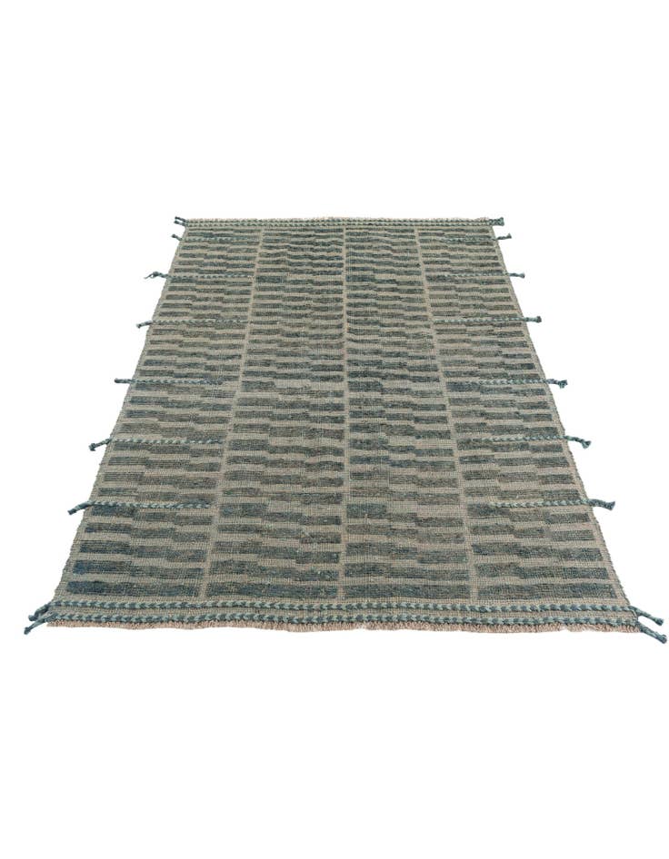 Detail image of 5' 2 x 7'  Hand Knotted Moroccan Wool Rug