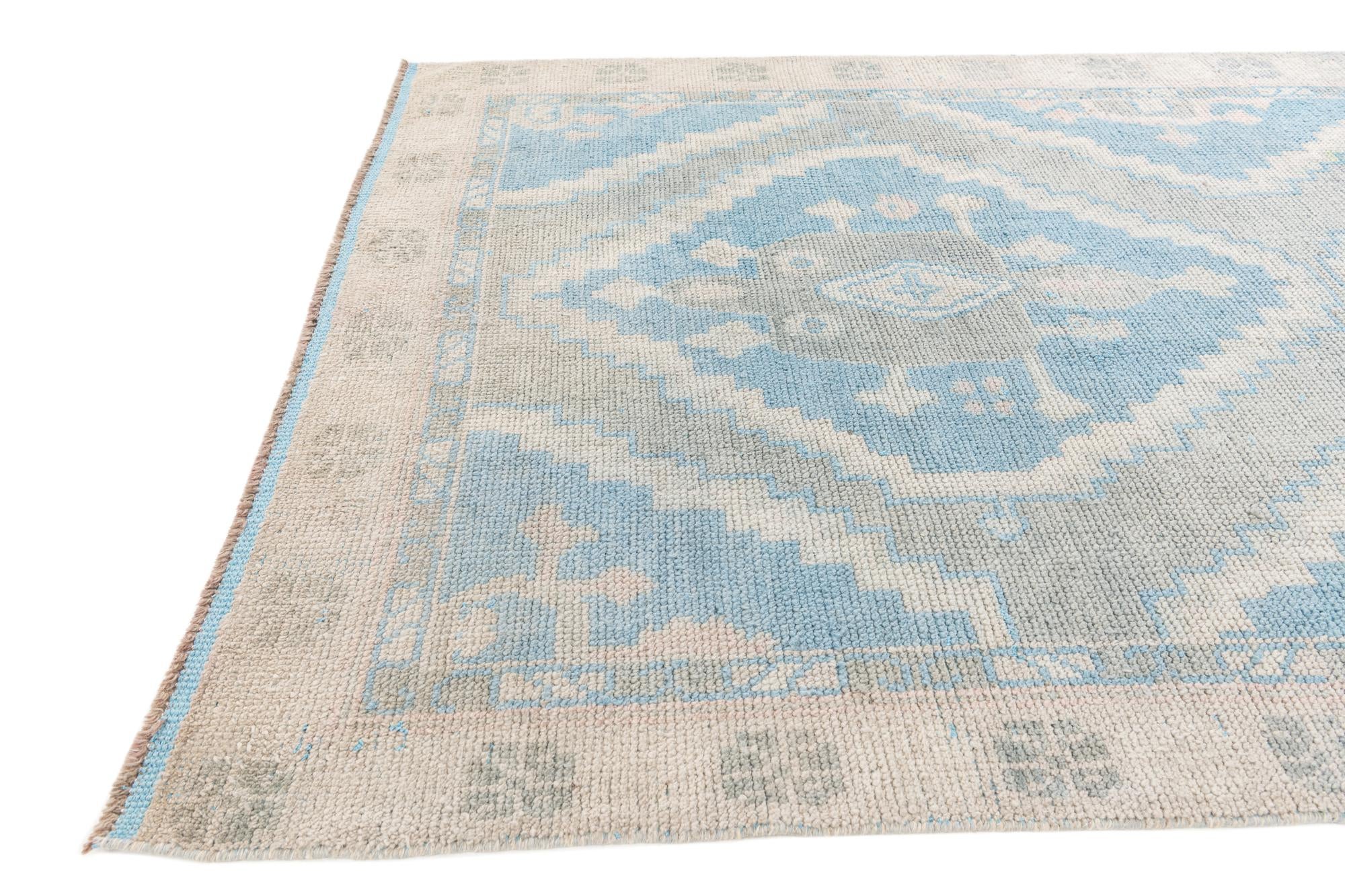 6' 7 x 9' 7 Hand Knotted Moroccan Wool Rug