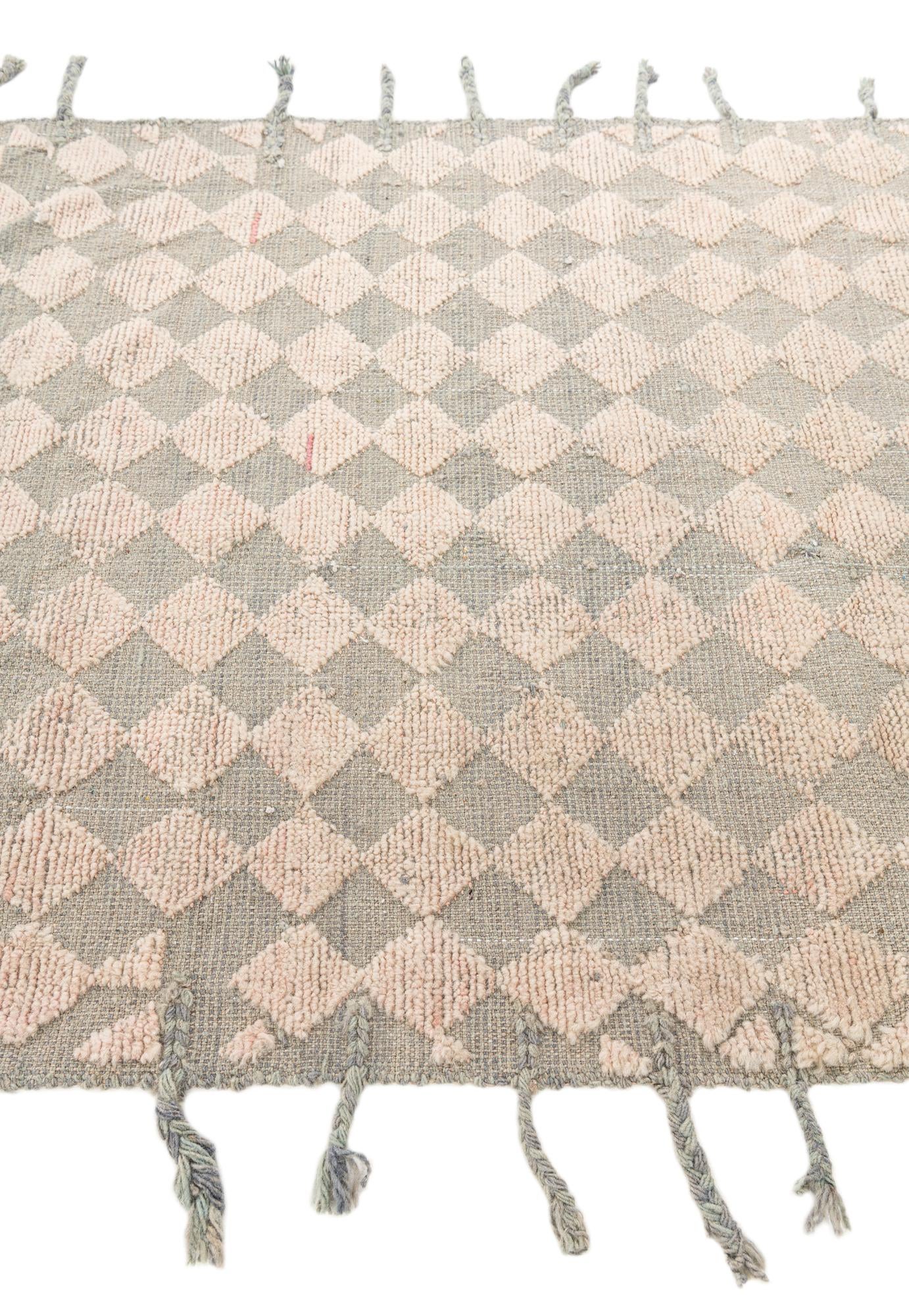 4' x 5' 9 Hand Knotted Moroccan Wool Rug