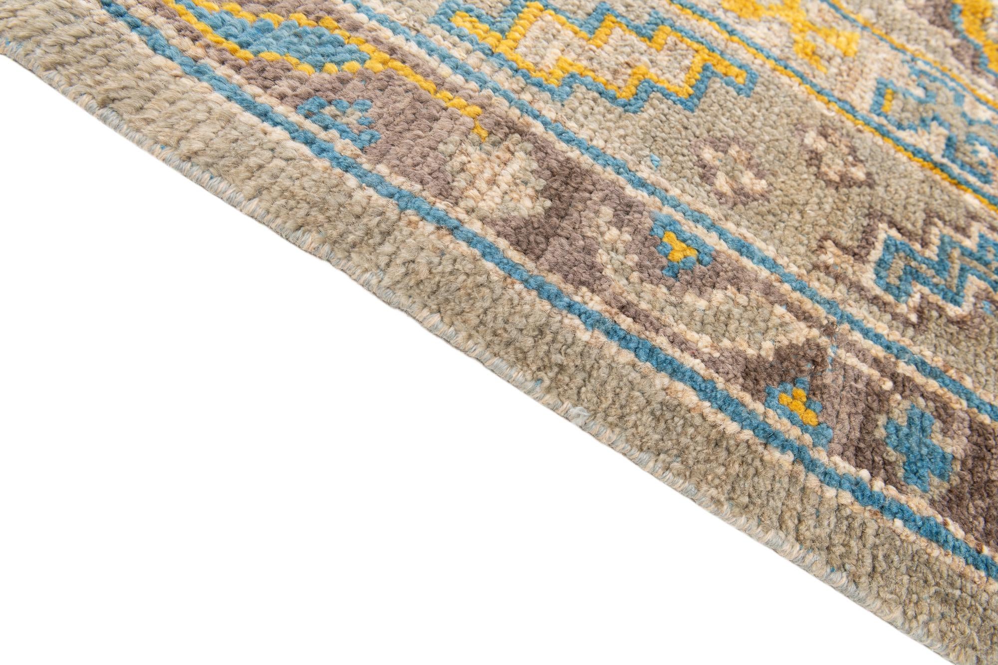 8' 7 x 12' 3 Hand Knotted Moroccan Wool Rug