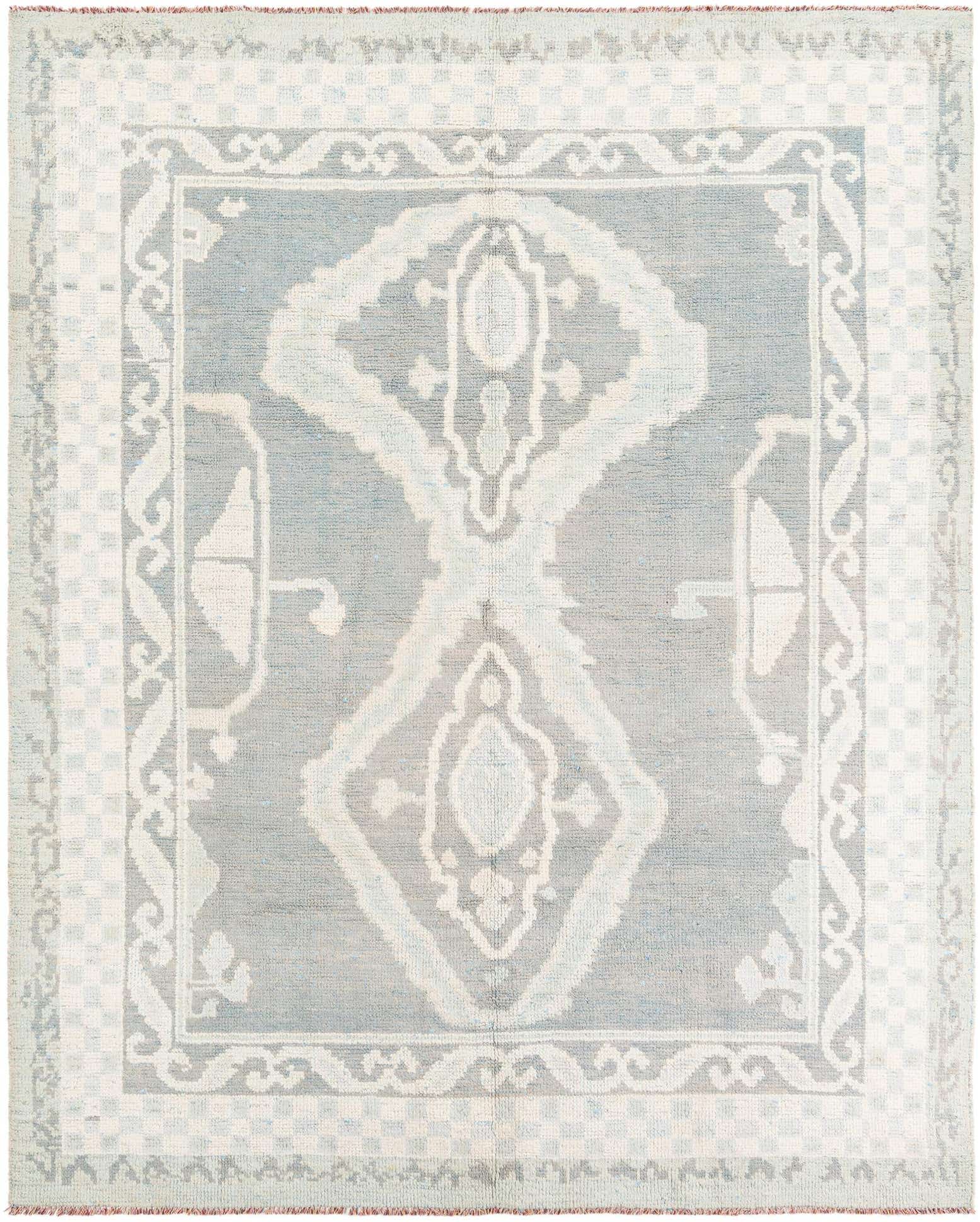 8' x 9' 10 Hand Knotted Moroccan Wool Rug