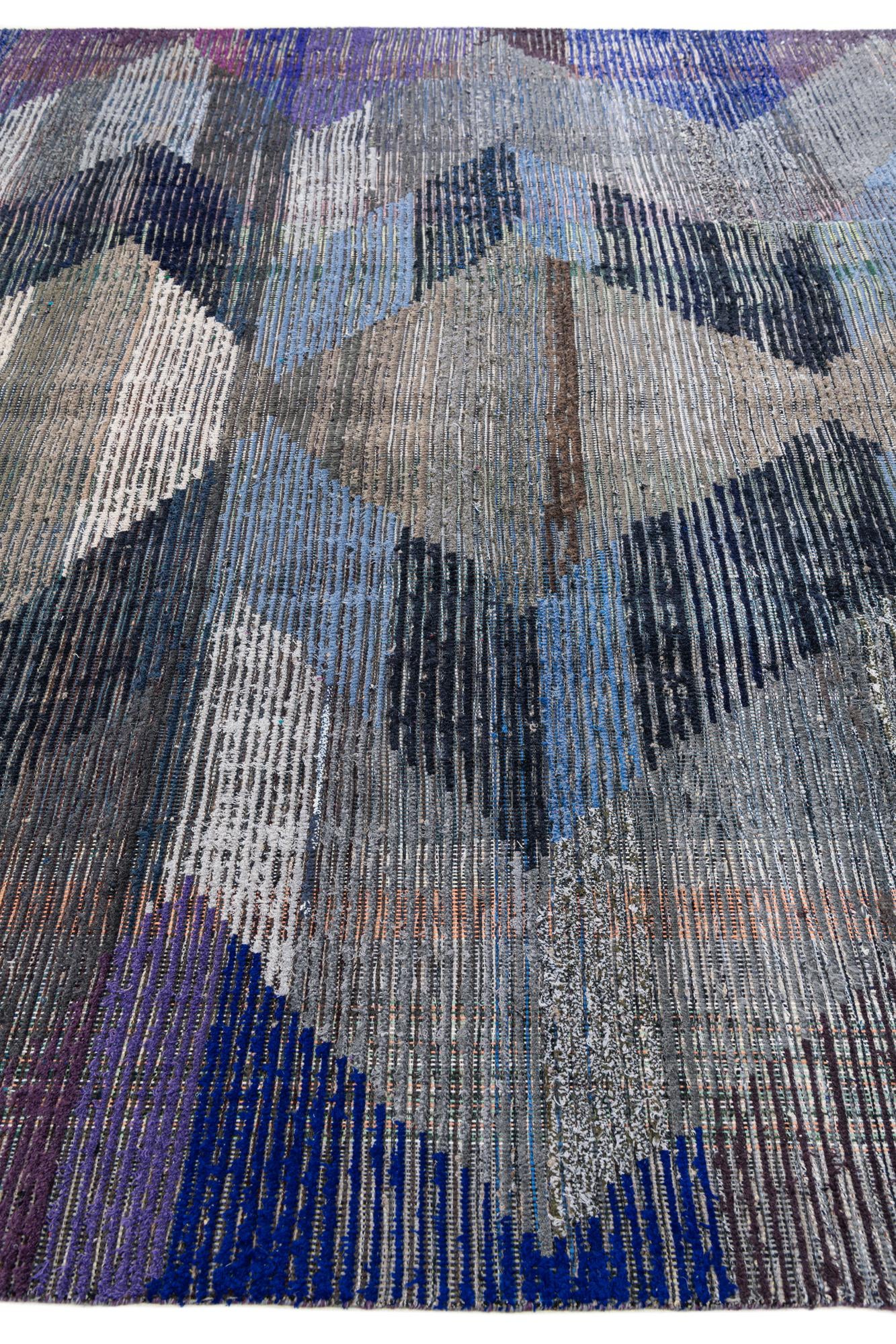 9' 2 x 12' 4 Hand Knotted Moroccan Wool Rug