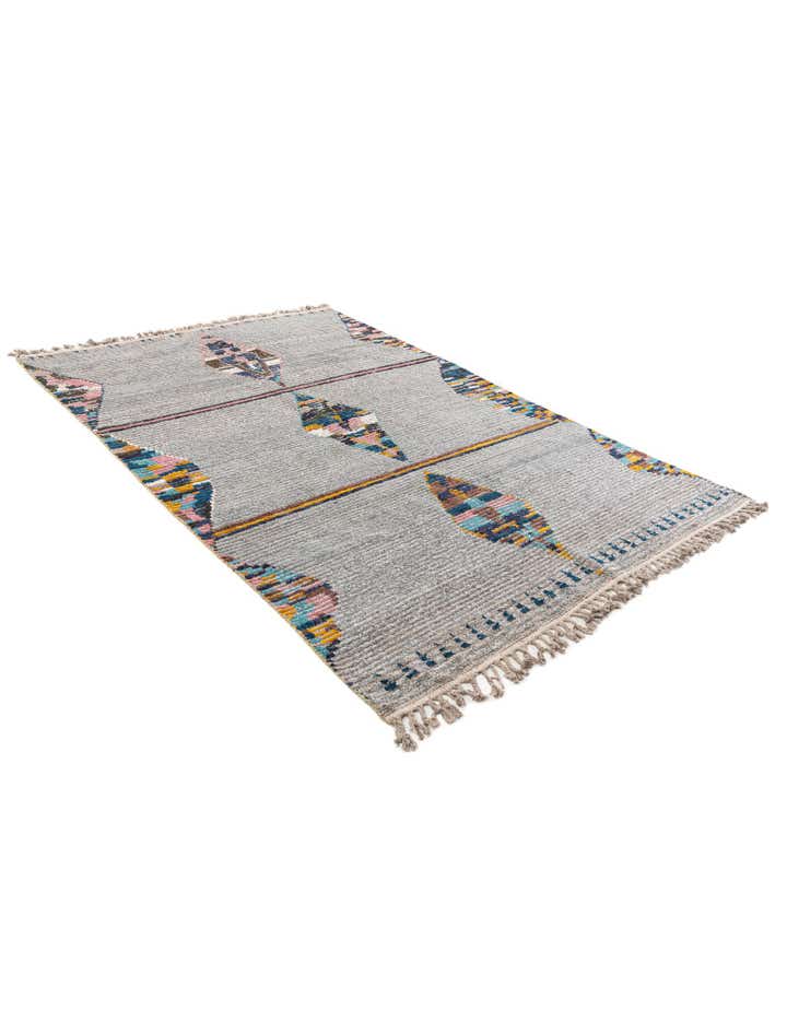 6' 2 x 8' 9 Hand Knotted Moroccan Wool Rug