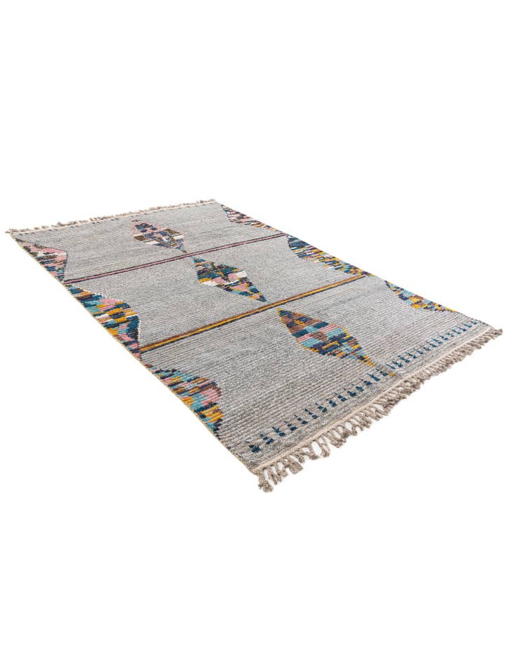 Detail image of 6' 2 x 8' 9 Hand Knotted Moroccan Wool Rug