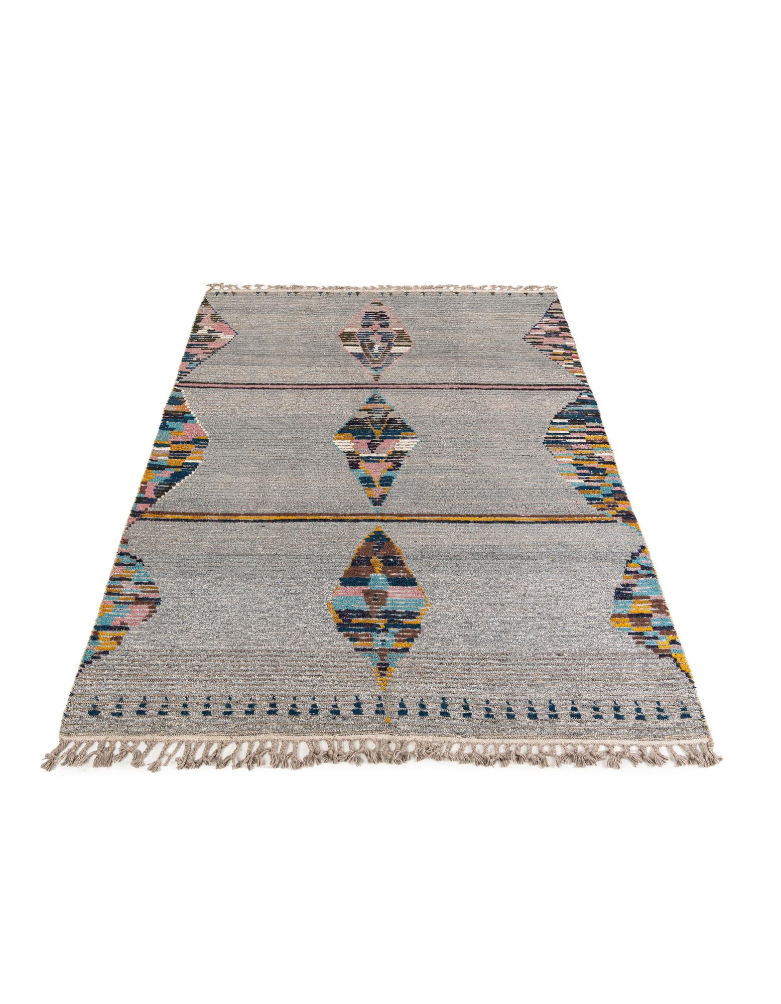 6' 2 x 8' 9 Hand Knotted Moroccan Wool Rug
