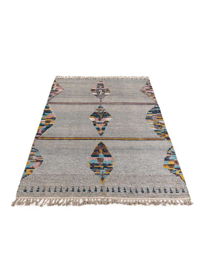 6' 2 x 8' 9 Hand Knotted Moroccan Wool Rug