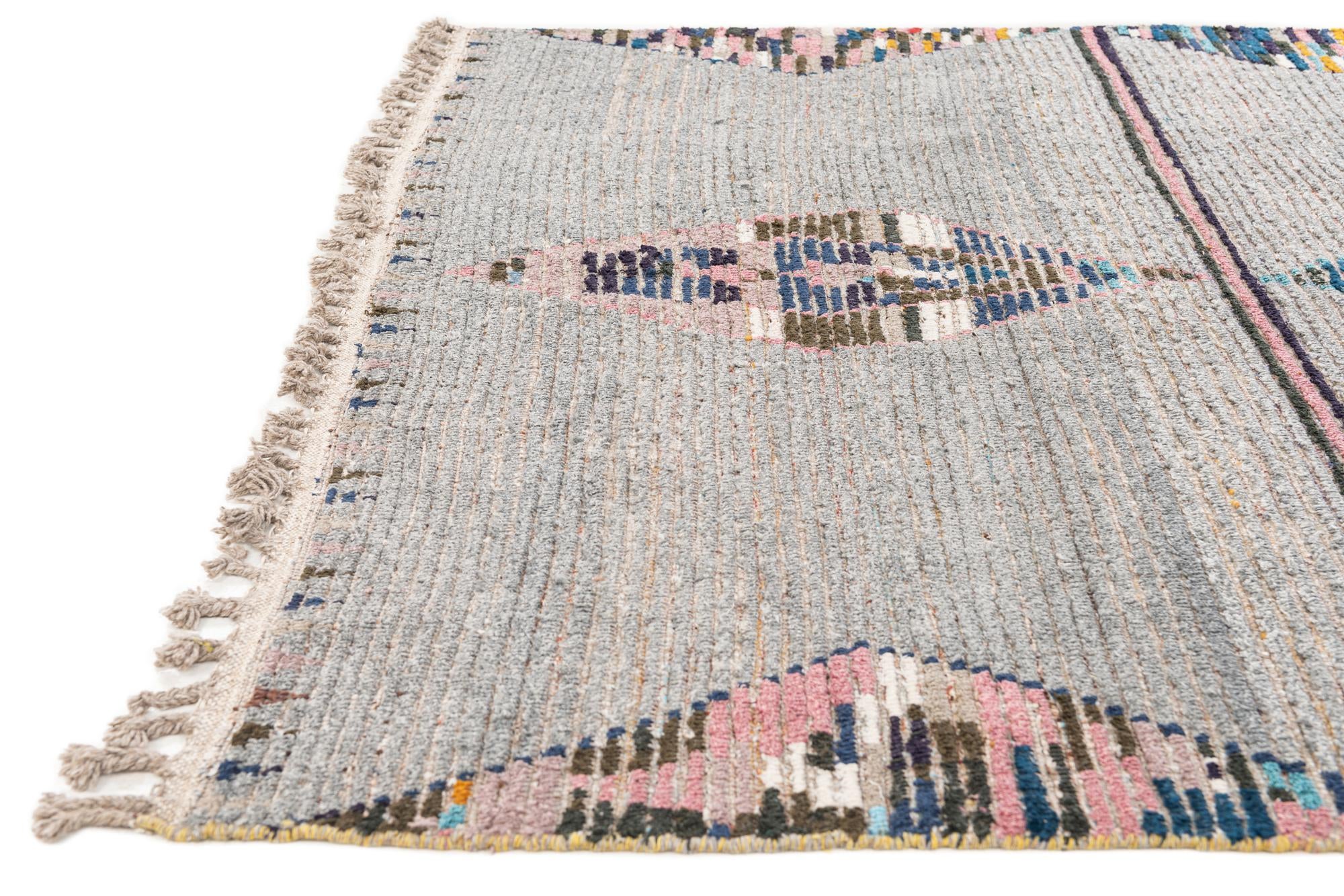 6' 2 x 8' 9 Hand Knotted Moroccan Wool Rug