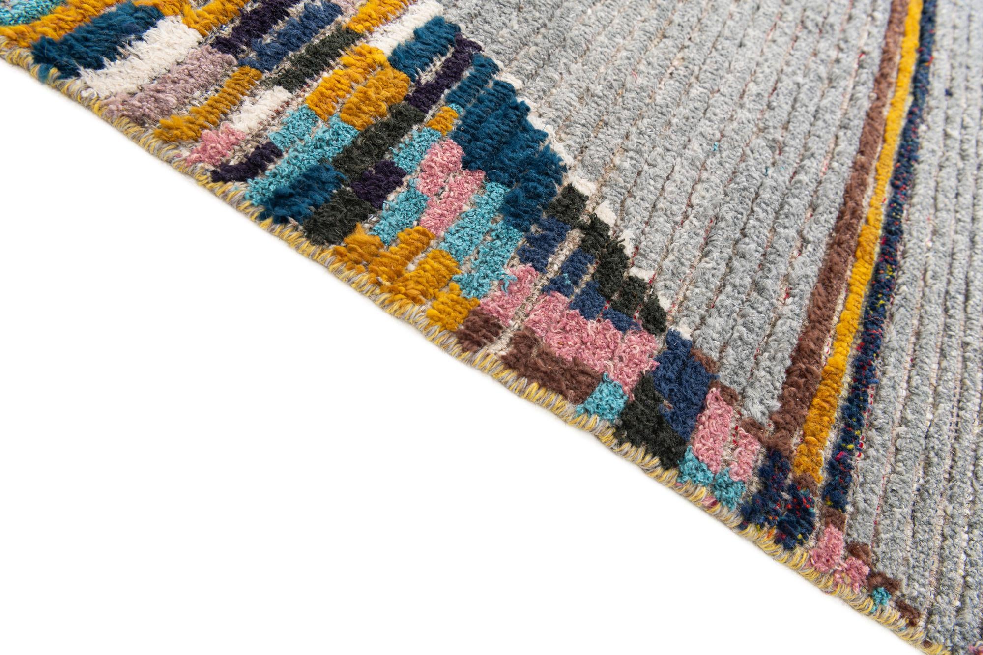 6' 2 x 8' 9 Hand Knotted Moroccan Wool Rug
