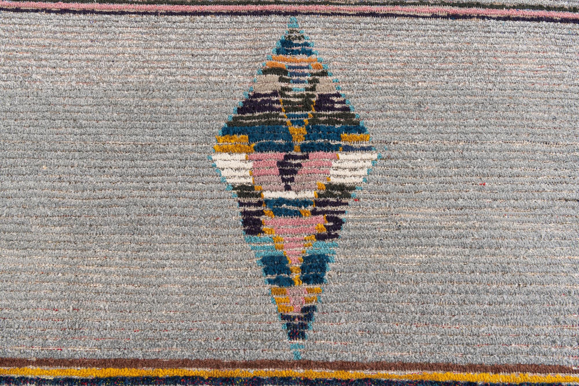 6' 2 x 8' 9 Hand Knotted Moroccan Wool Rug