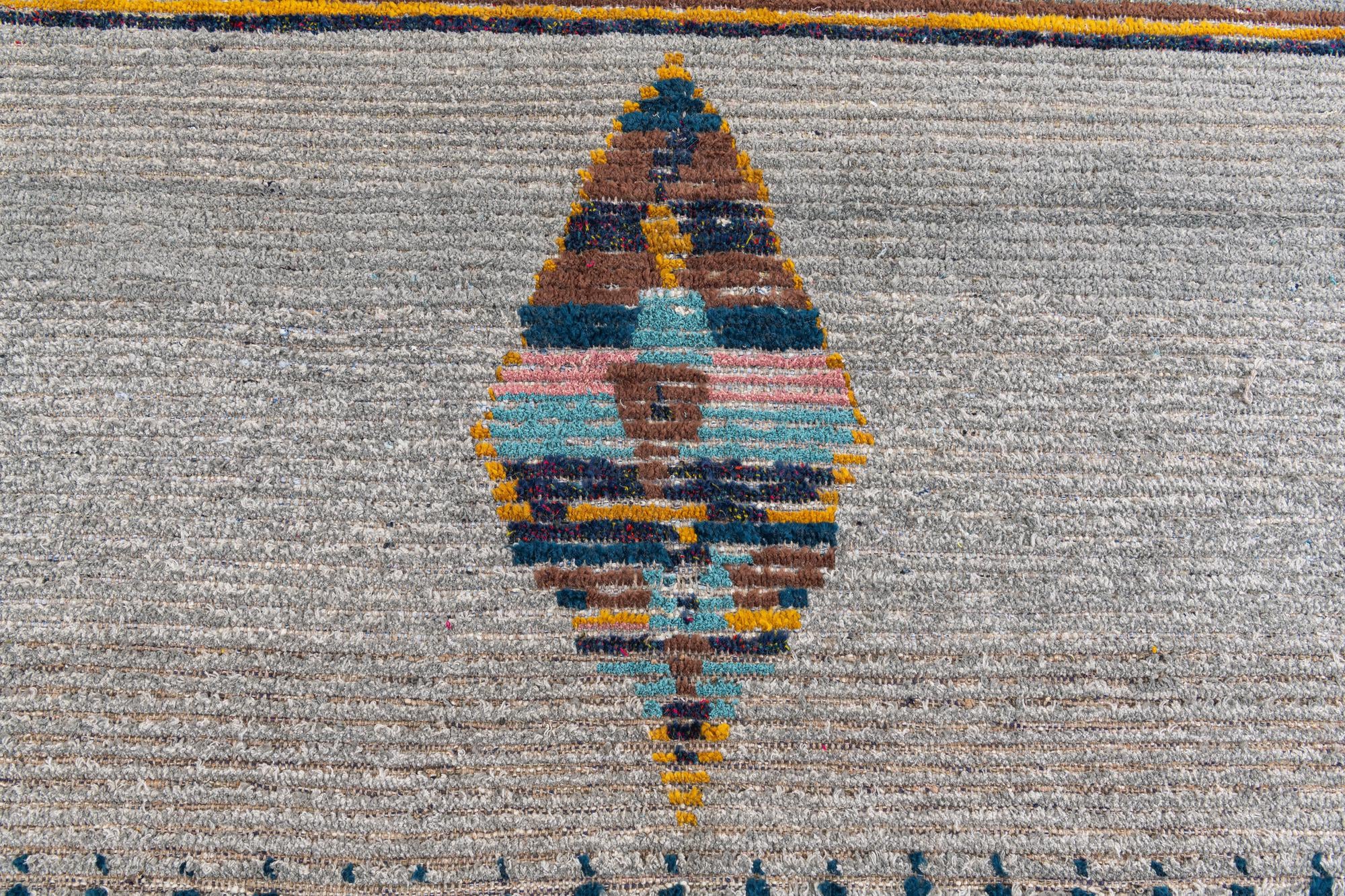 6' 2 x 8' 9 Hand Knotted Moroccan Wool Rug