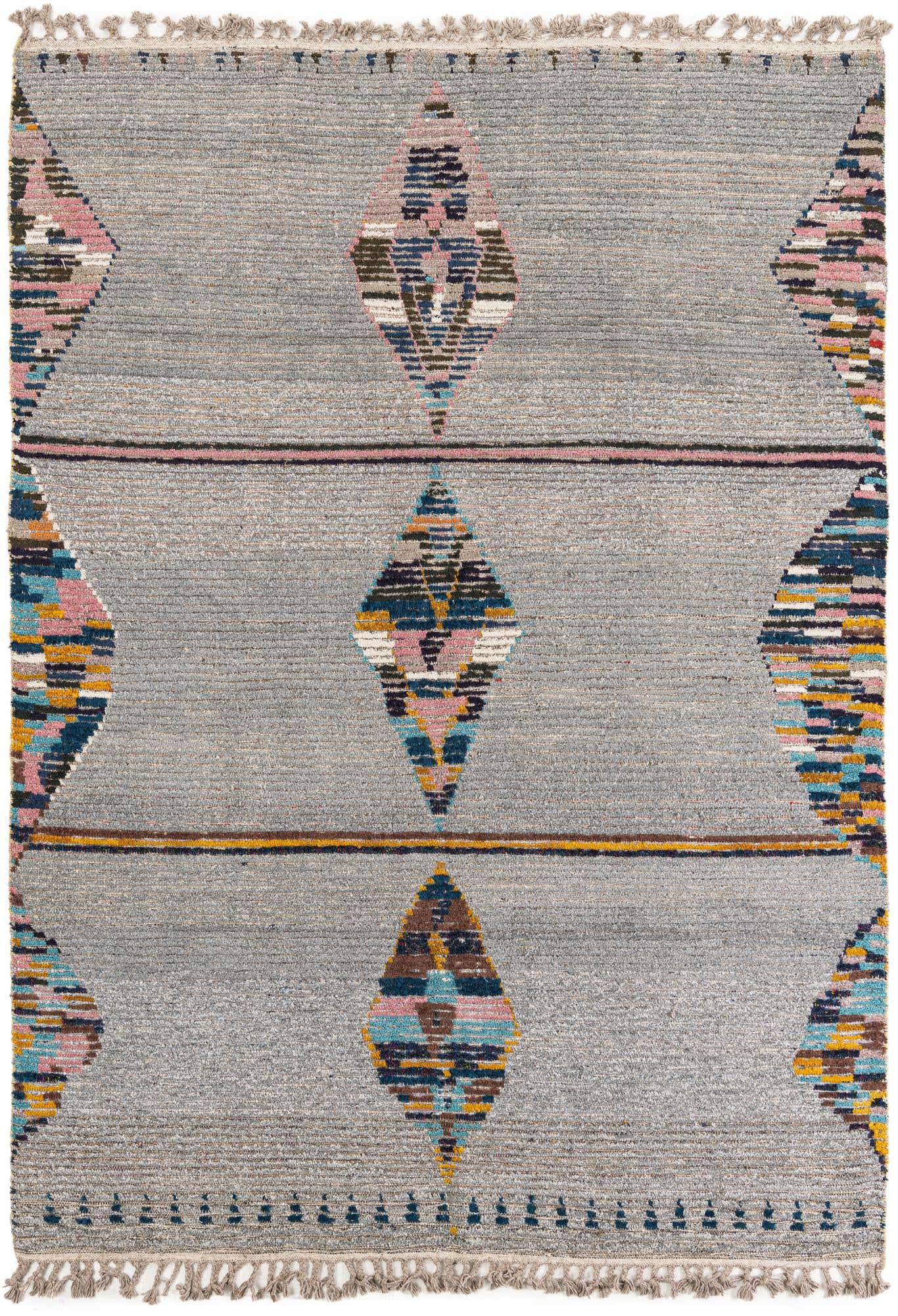 6' 2 x 8' 9 Hand Knotted Moroccan Wool Rug