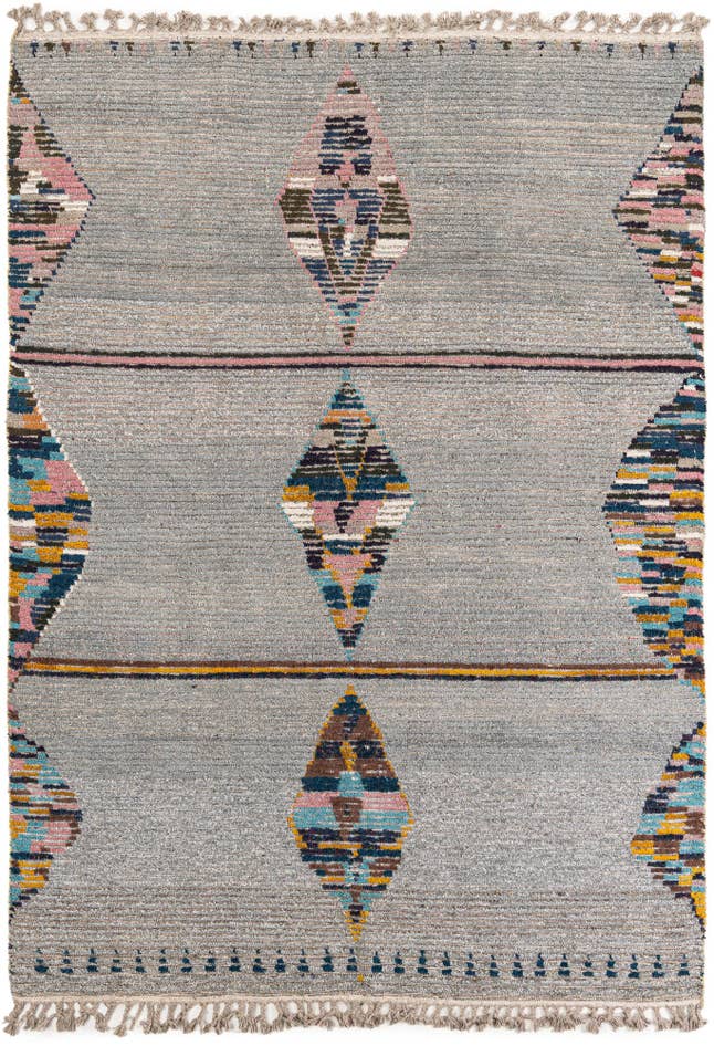 Detail image of 6' 2 x 8' 9 Hand Knotted Moroccan Wool Rug