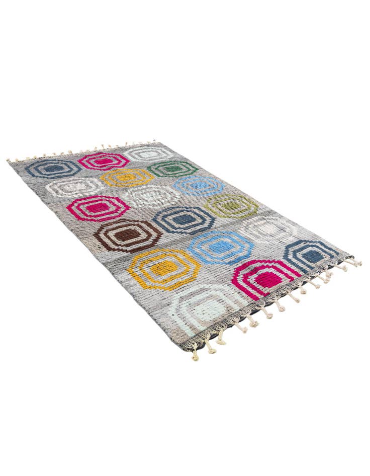 Detail image of 5' x 7' 8 Hand Knotted Moroccan Wool Rug