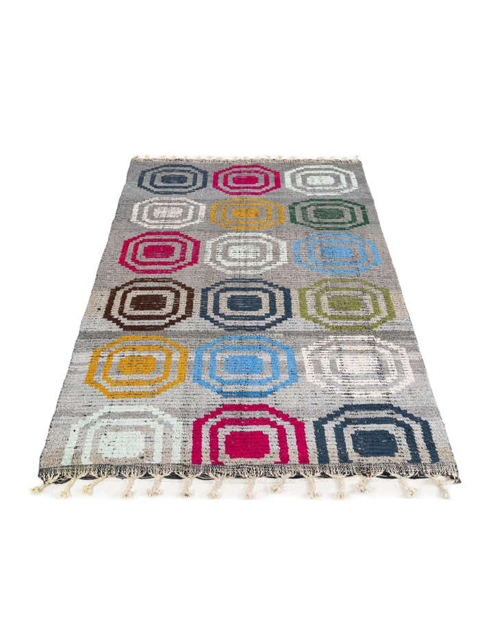 5' x 7' 8 Hand Knotted Moroccan Wool Rug
