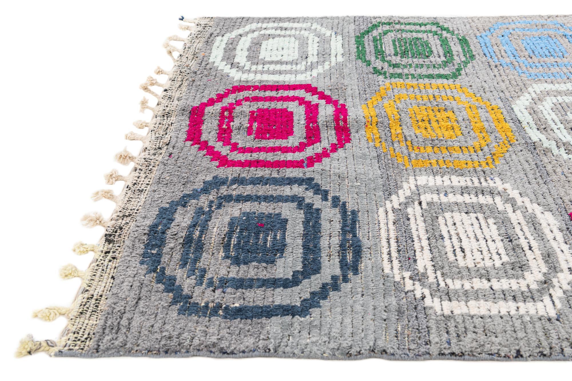 5' x 7' 8 Hand Knotted Moroccan Wool Rug