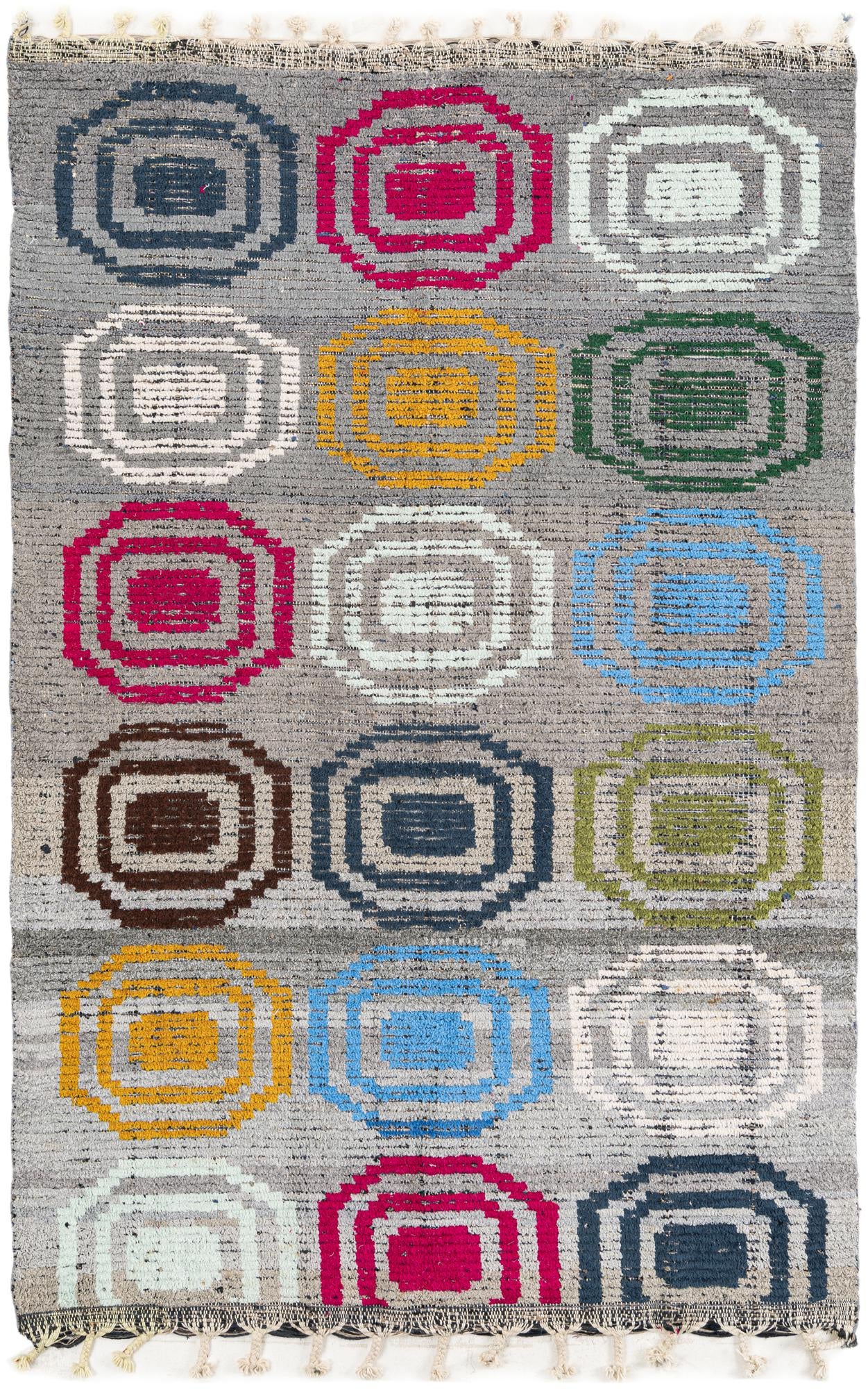 5' x 7' 8 Hand Knotted Moroccan Wool Rug