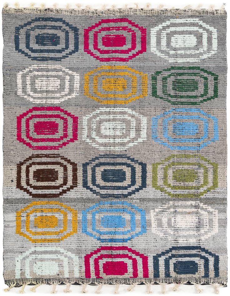 Detail image of 5' x 7' 8 Hand Knotted Moroccan Wool Rug