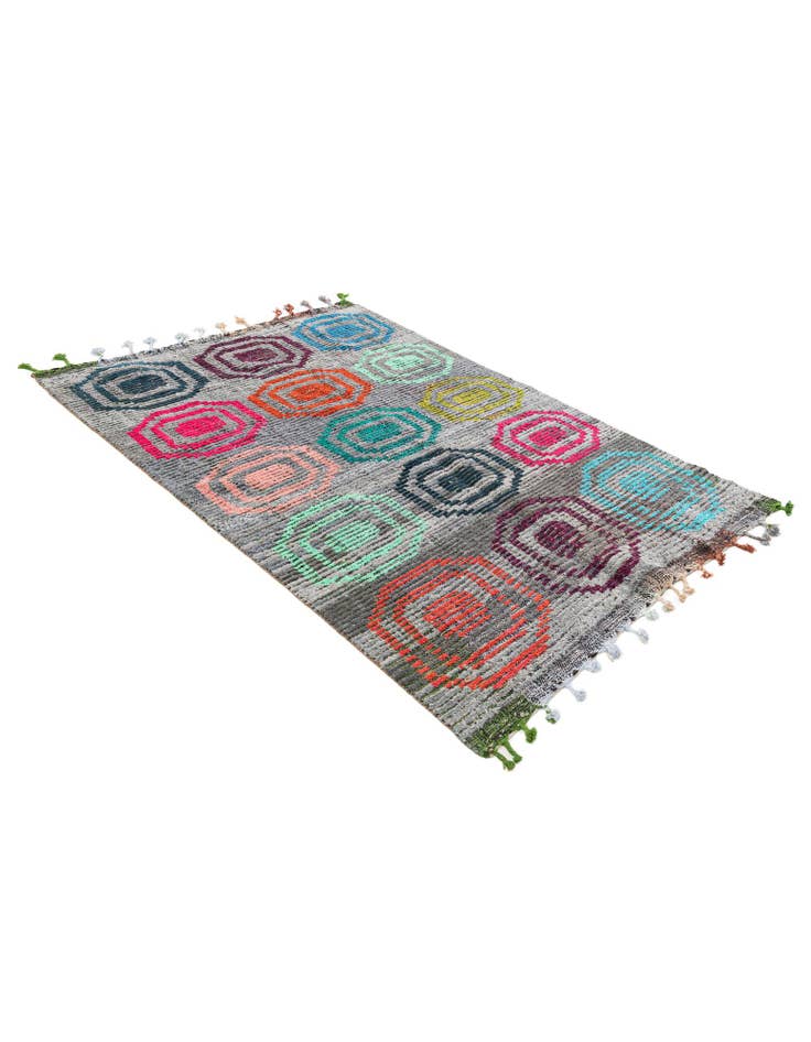 Detail image of 5' 1 x 7'  Hand Knotted Moroccan Wool Rug