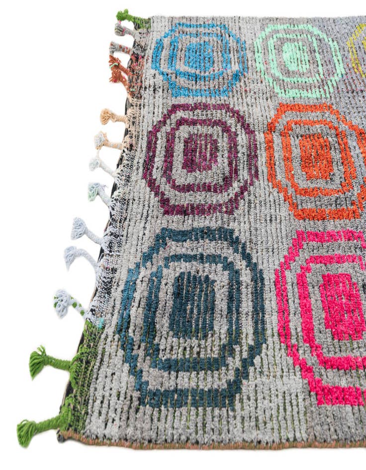 Detail image of 5' 1 x 7'  Hand Knotted Moroccan Wool Rug