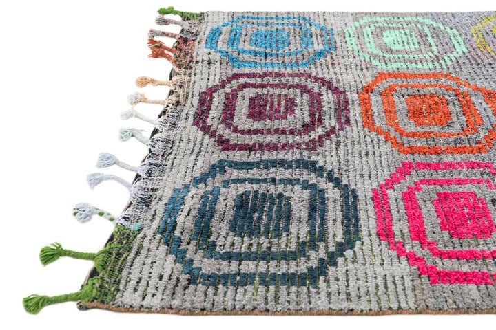 5' 1 x 7' Hand Knotted Moroccan Wool Rug