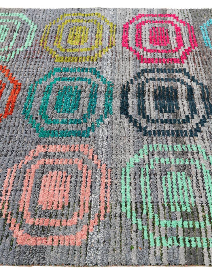 Detail image of 5' 1 x 7'  Hand Knotted Moroccan Wool Rug