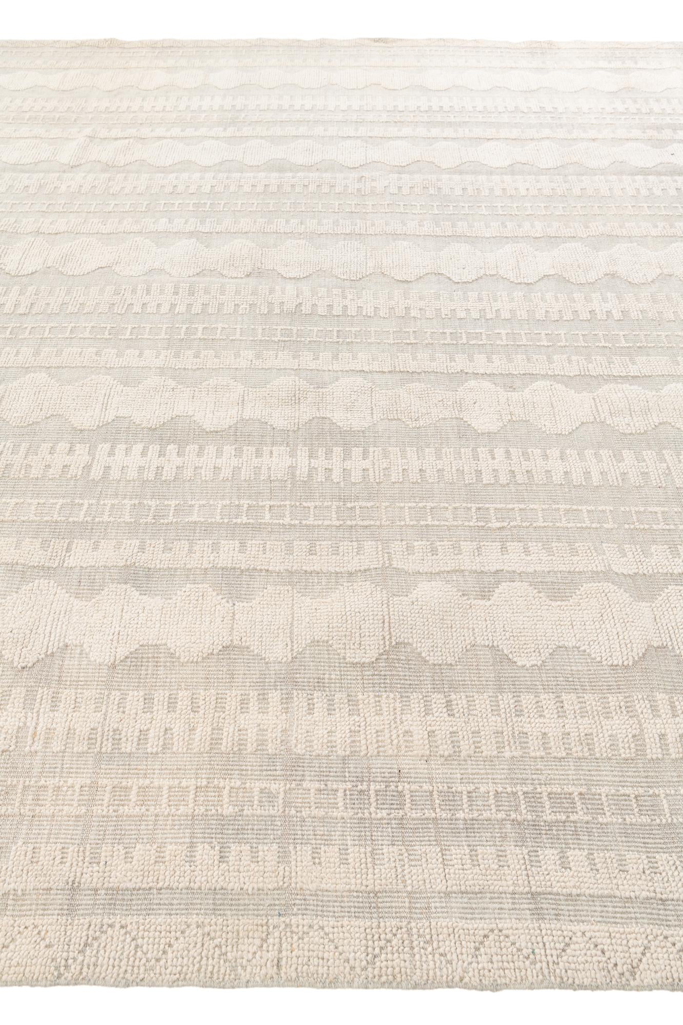 9' x 12' 2 Hand Knotted Moroccan Wool Rug