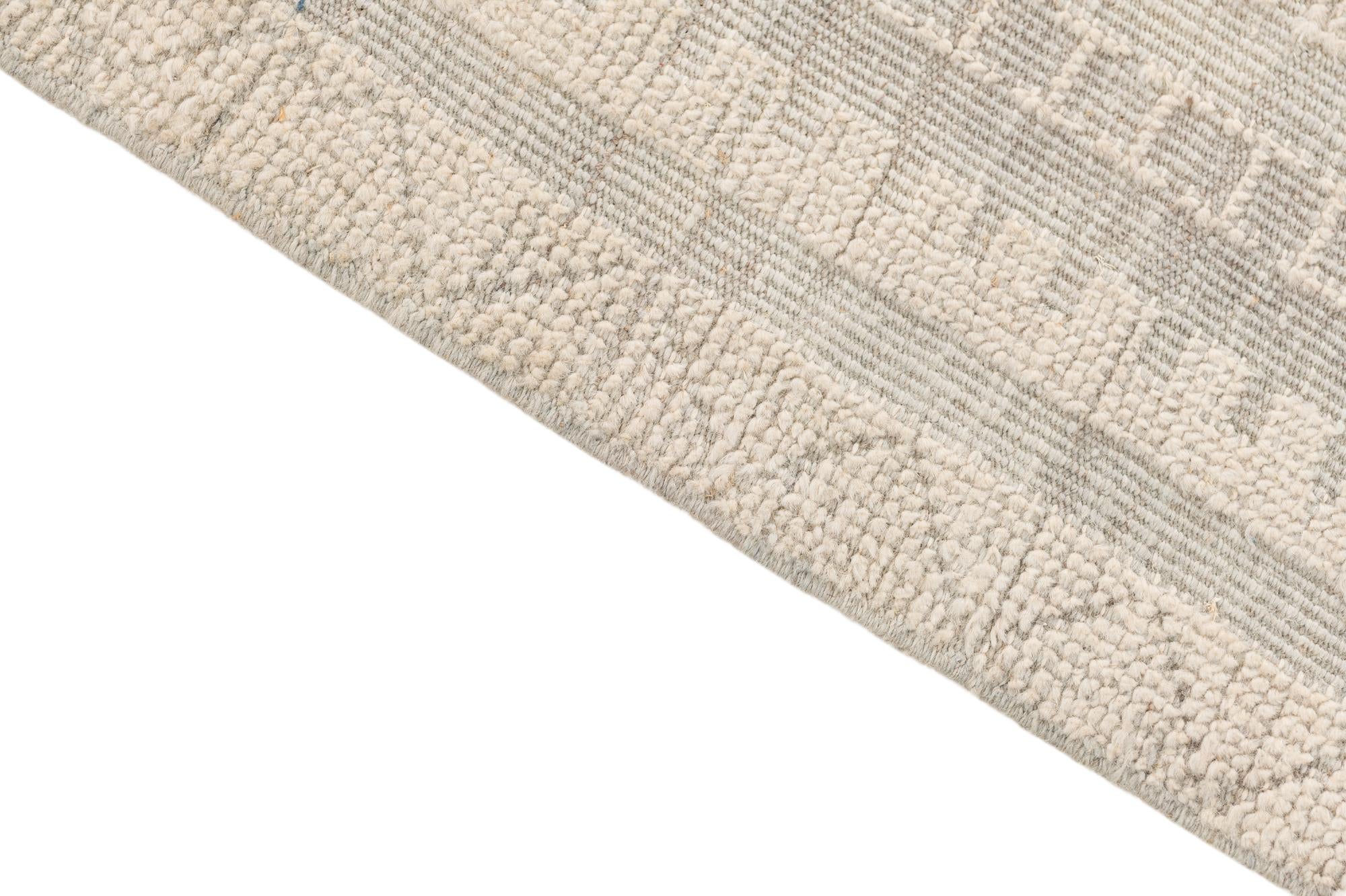 9' x 12' 2 Hand Knotted Moroccan Wool Rug