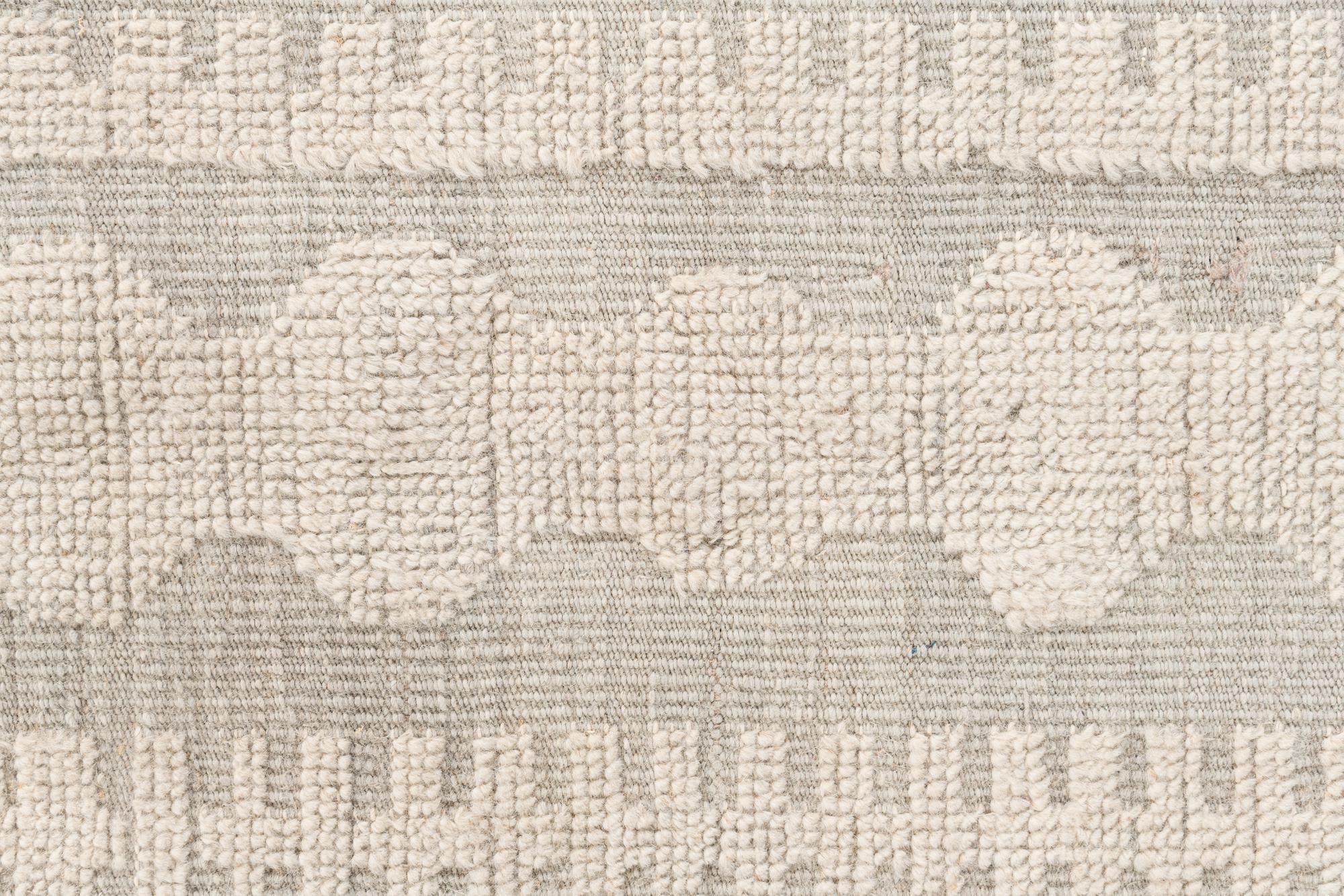 9' x 12' 2 Hand Knotted Moroccan Wool Rug