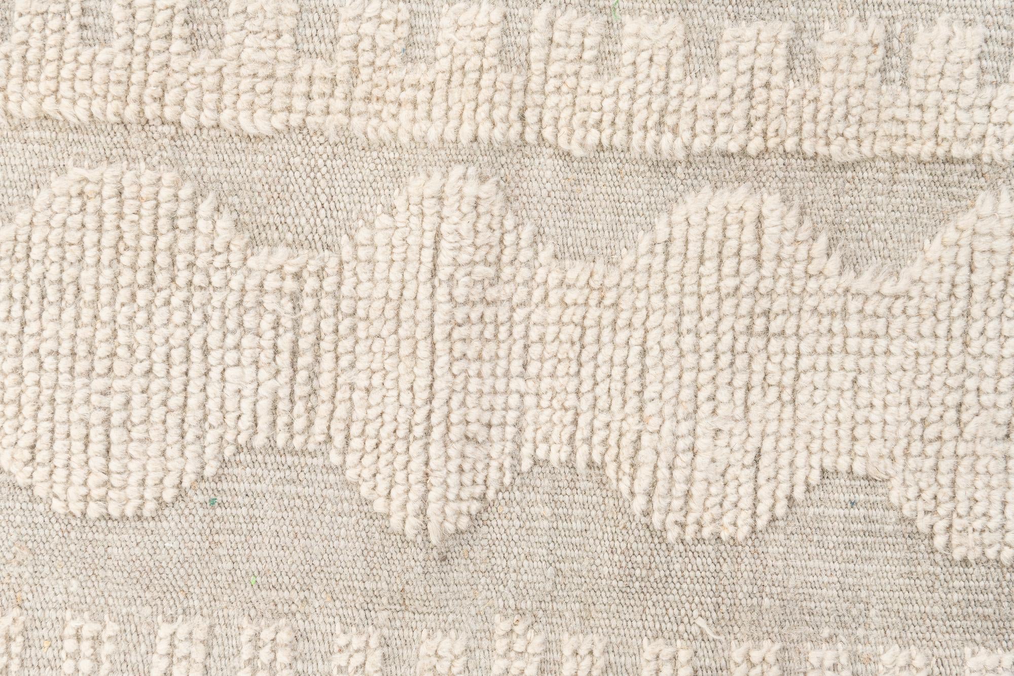 9' x 12' 2 Hand Knotted Moroccan Wool Rug